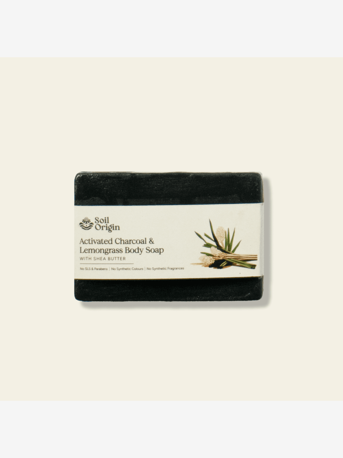 Activated Charcoal & Lemongrass Body Soap | Shea Butter | Handmade | De-Tan Soap - 100 Gm