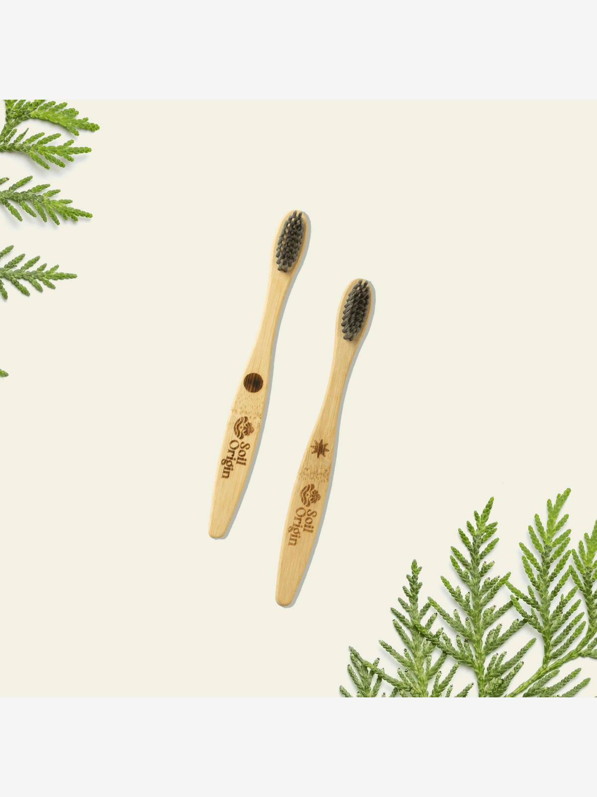 Kids Bamboo Toothbrush With Activated Charcoal Bristles| Set of 2