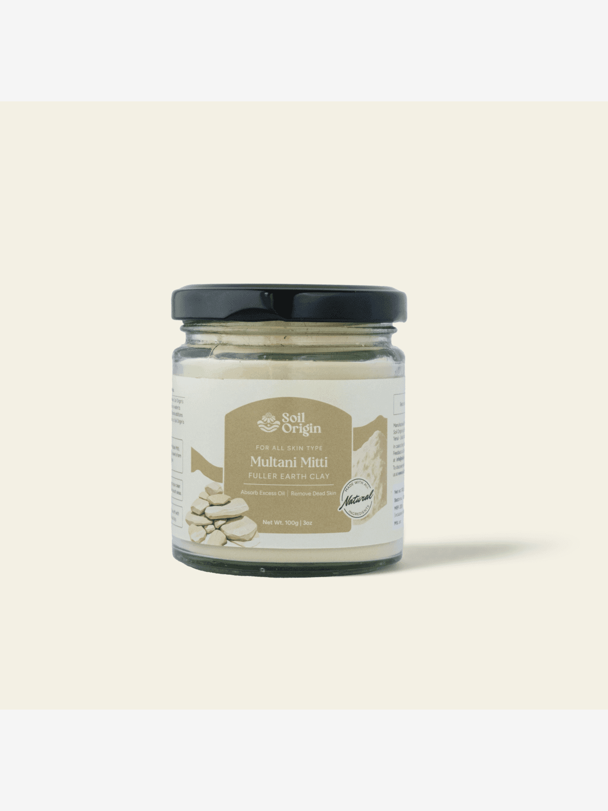 Soil Origin Multani Mitti Powder | Earth Fuller Powder | Face Clay | Skin Care - 100 Gm
