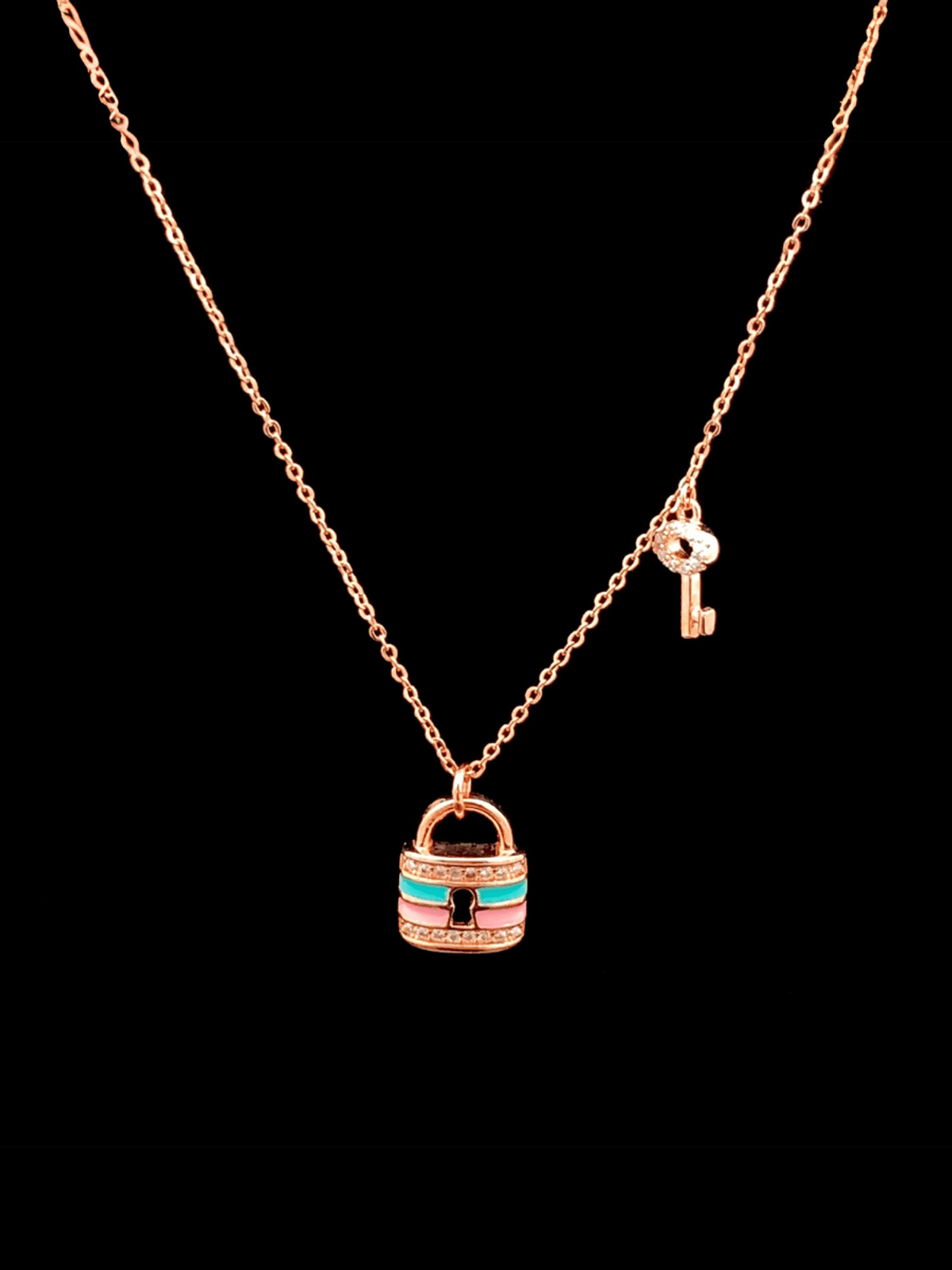 Eternal Lock and Key Pendant Chain