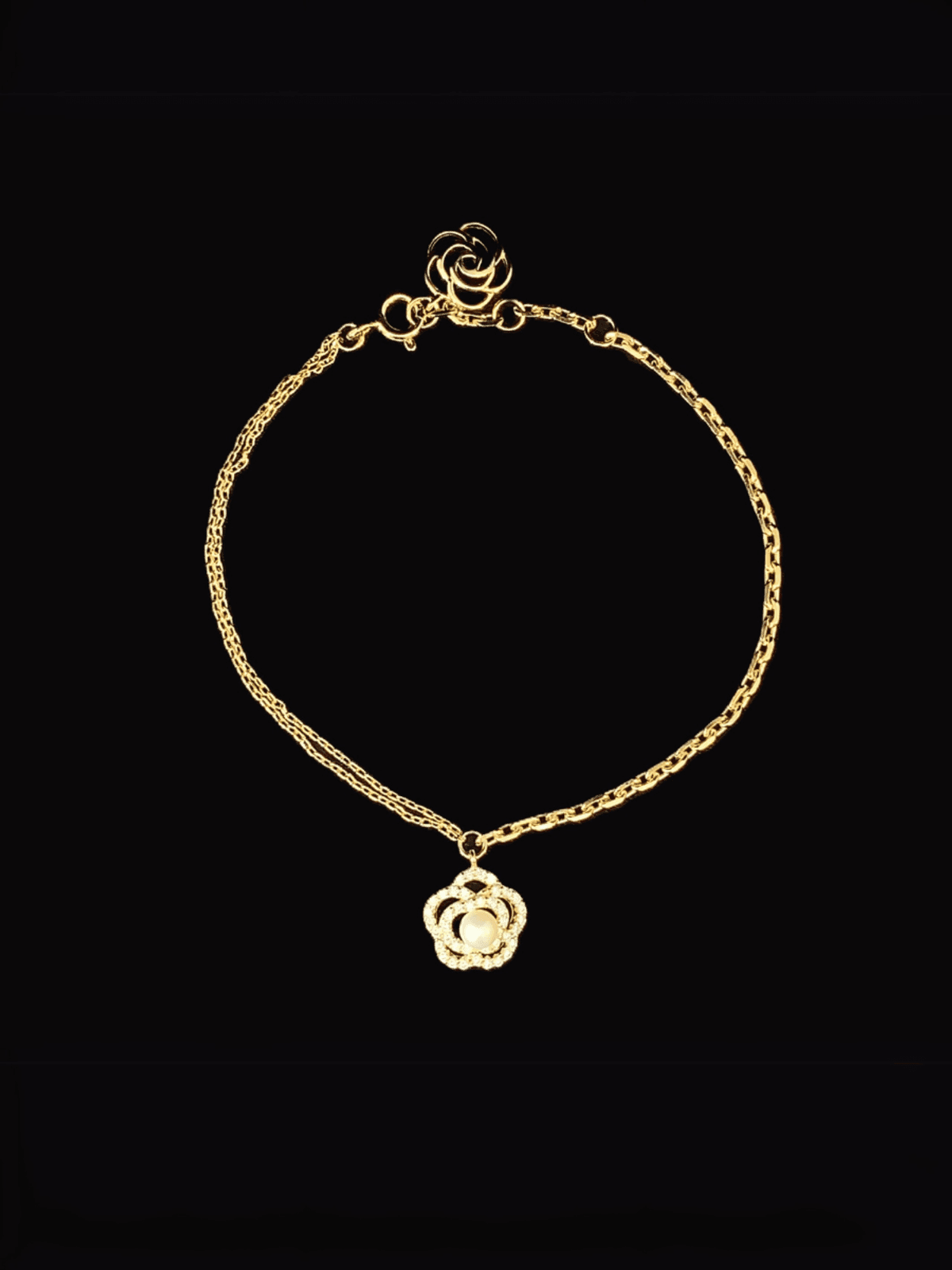 Zircon Rose Petal Bracelet