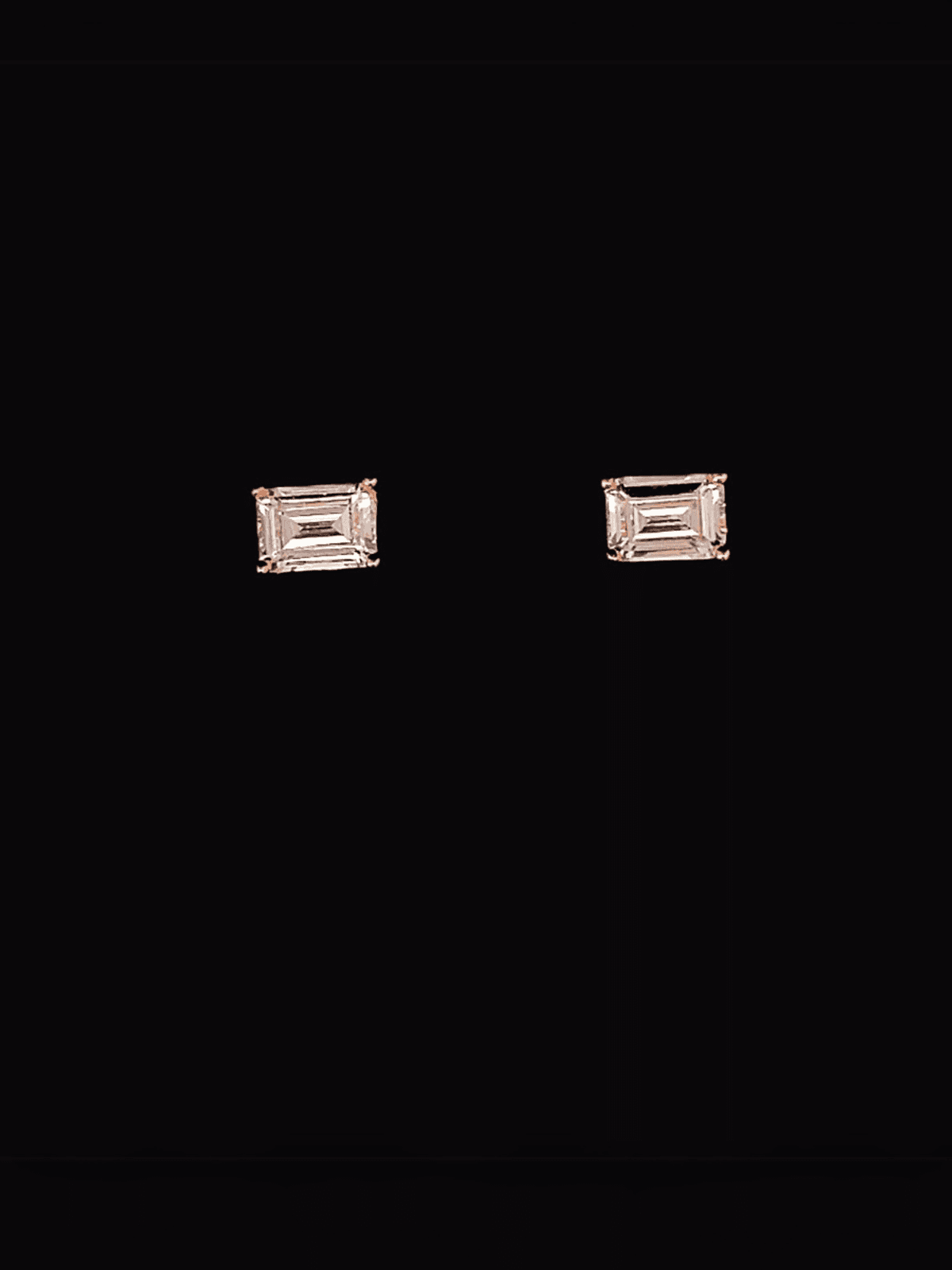Baguette Rectangle Stud Earrings