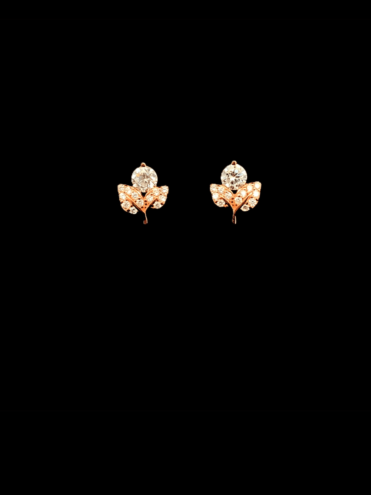 Double Leaf Brilliance Stud Earrings