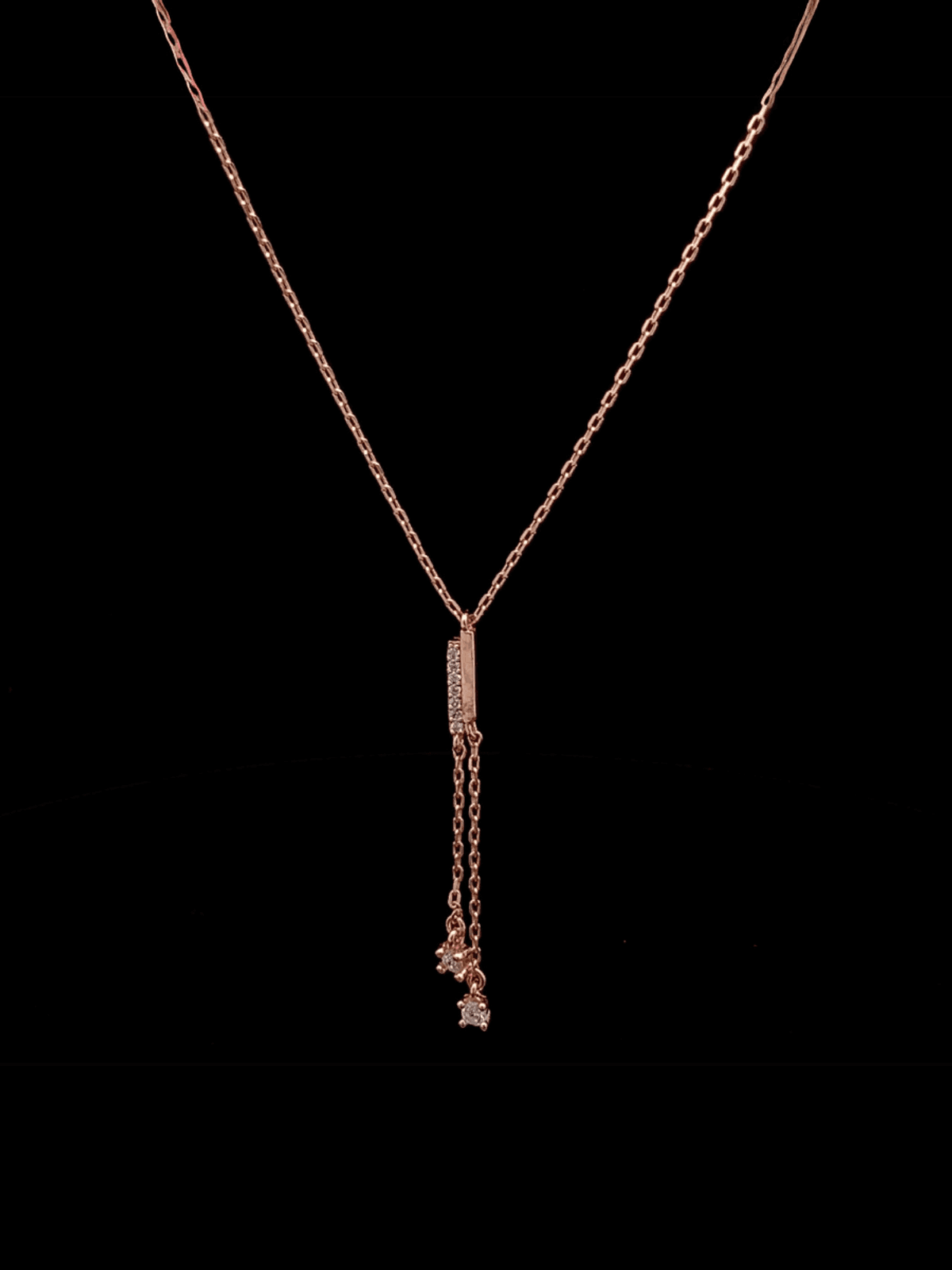Bar Zircon Drop Pendant Chain