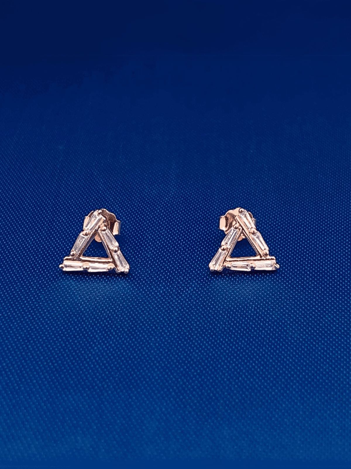 Baguette Triangle Stud Earrings