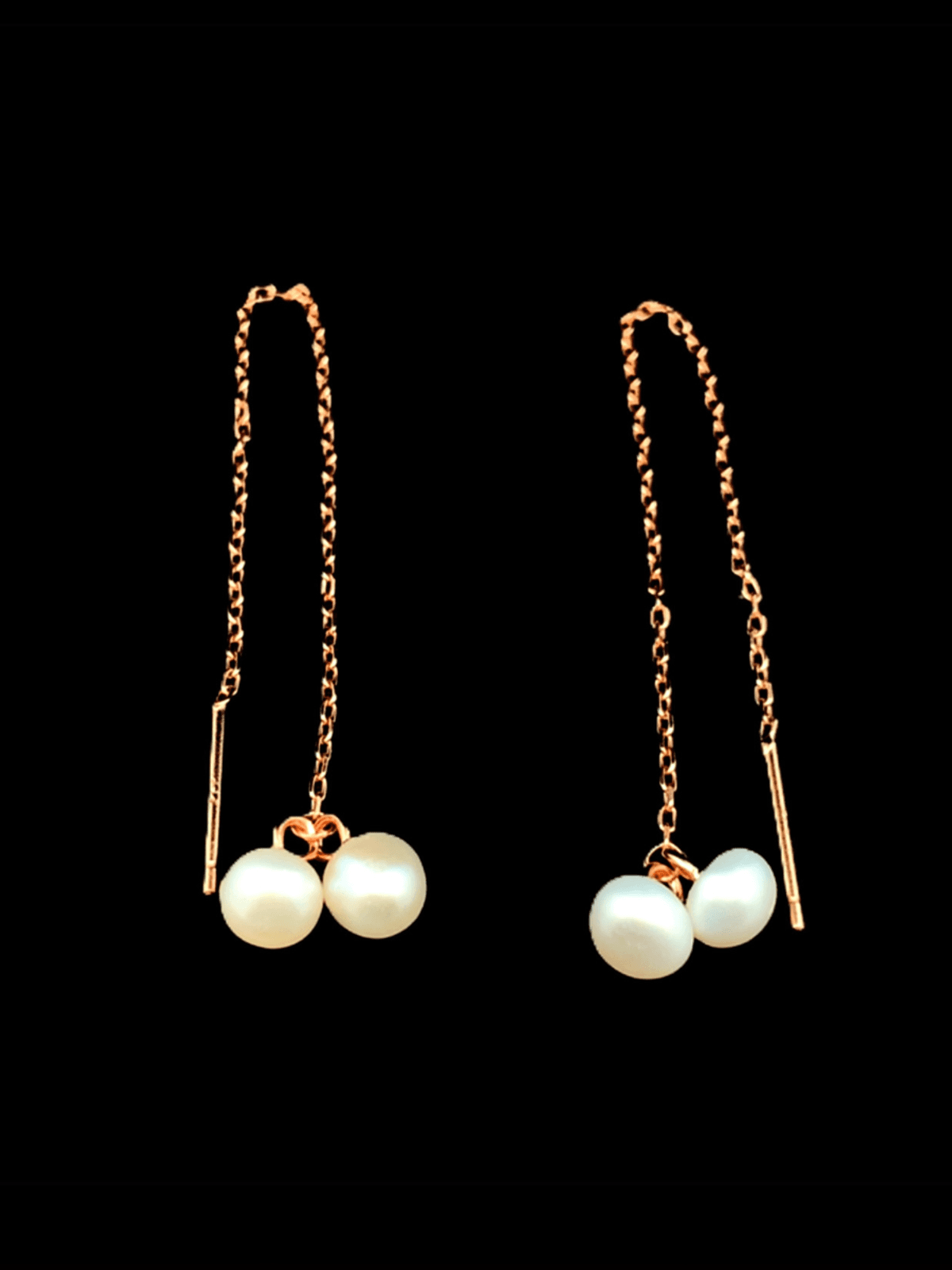 Twin Pearl Threader Earrings