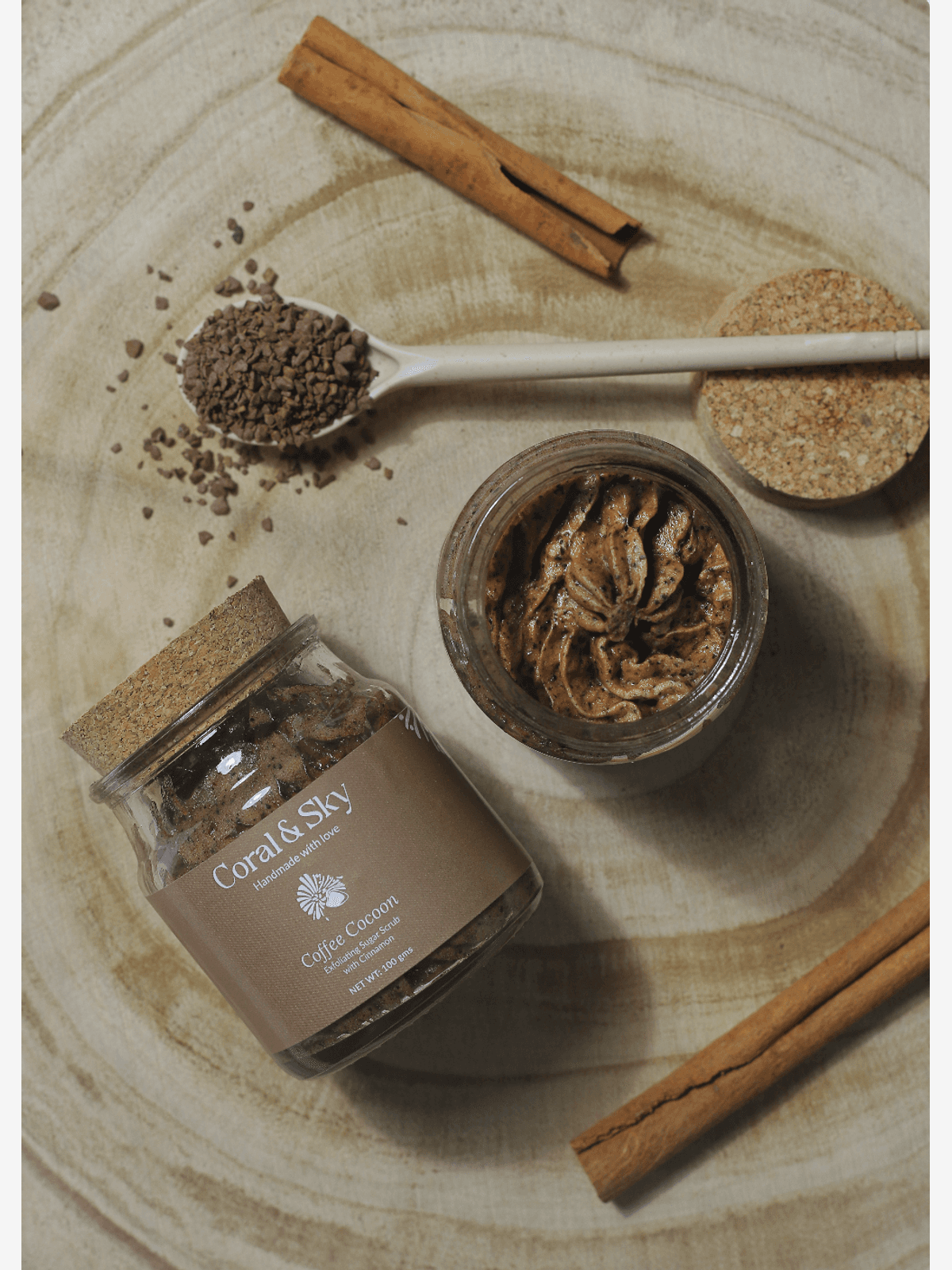 Exfoliating Sugar Body Scrub with Coffee & Cinnamon