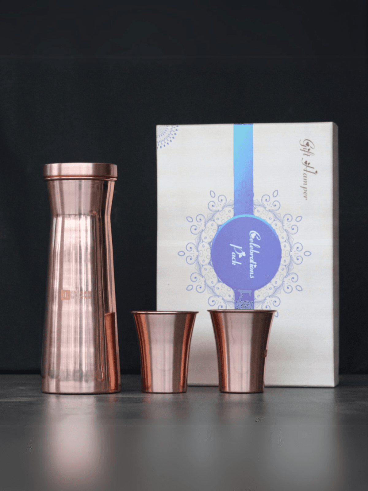 Glossy Copper Flask Set