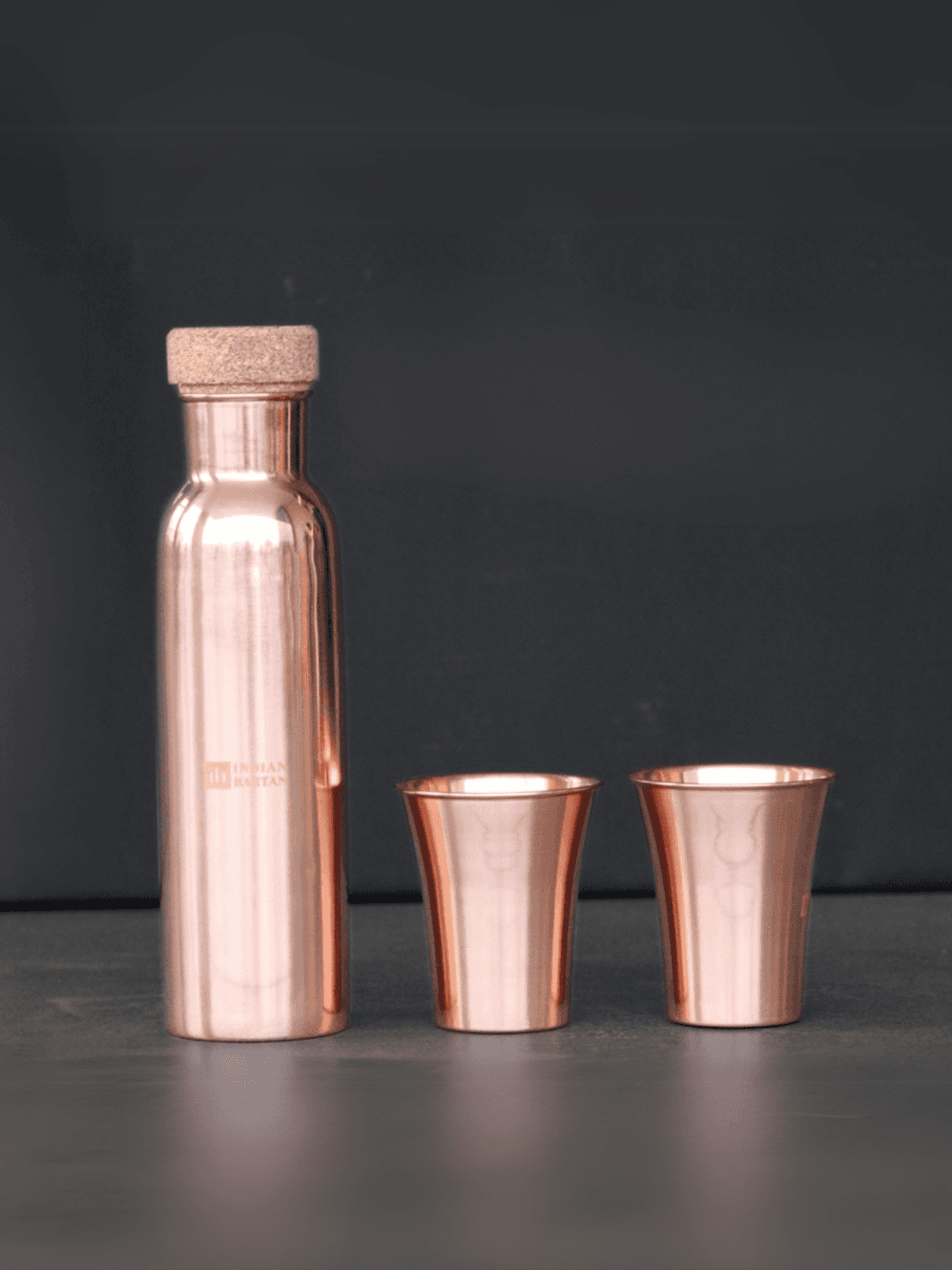 Glossy Straight Copper Bottle Set