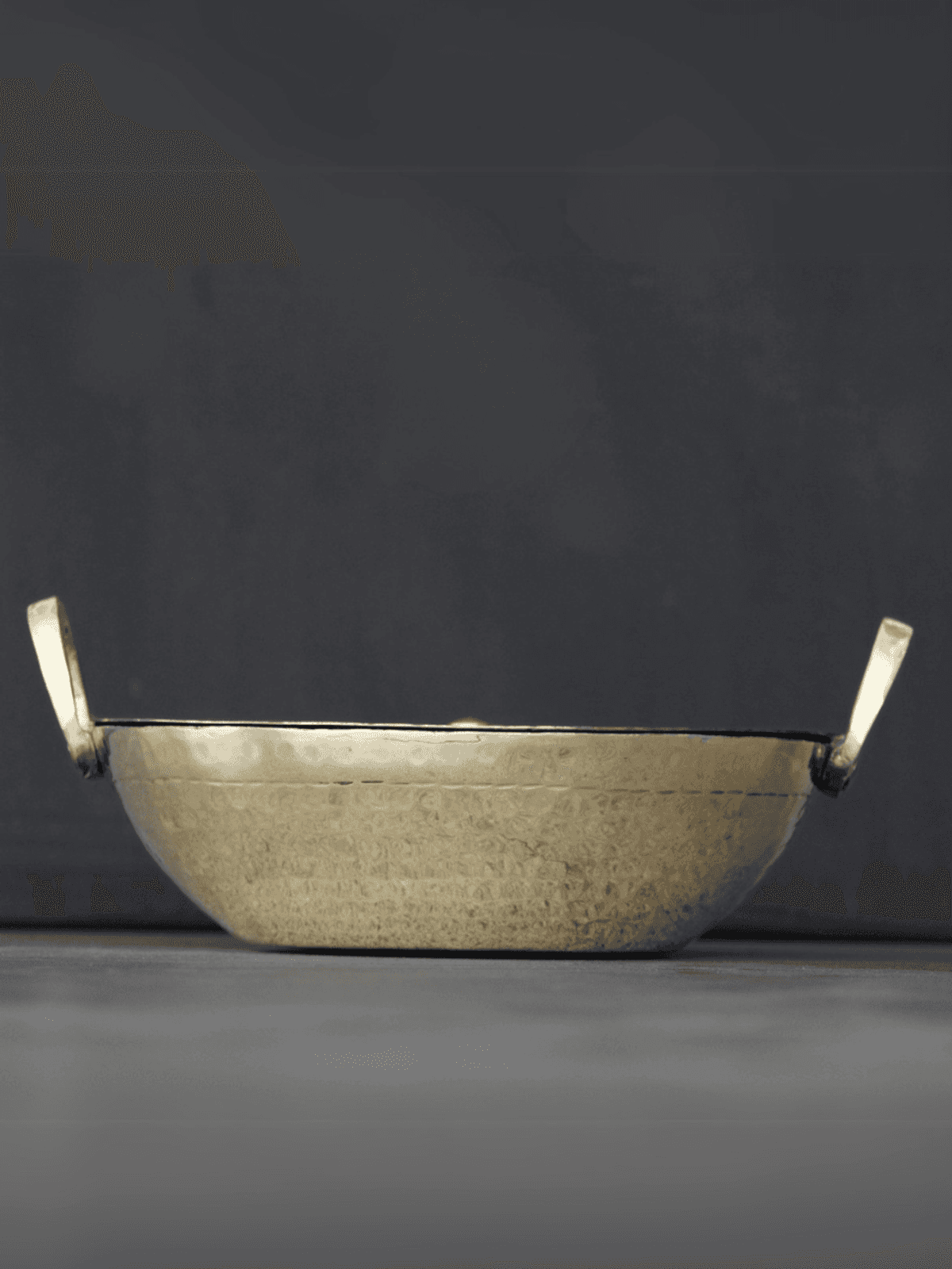 Flat Brass Kadahi With Lid