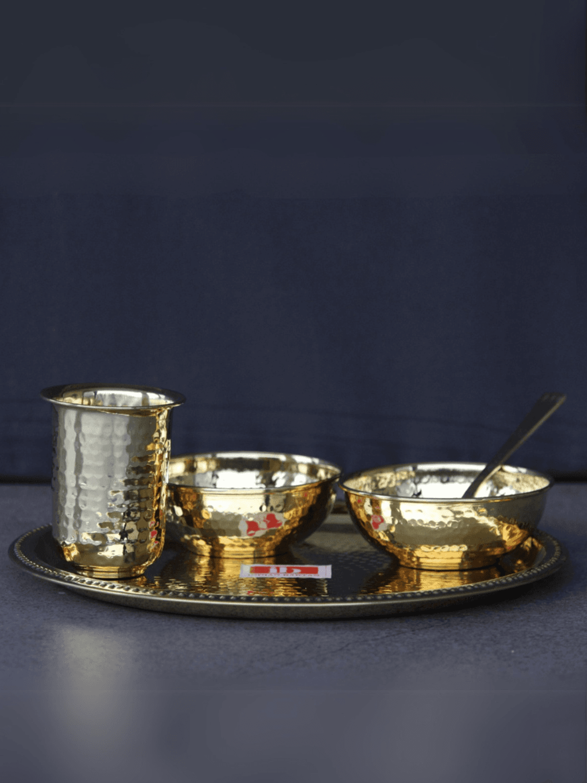 Hammered Brass Plate set