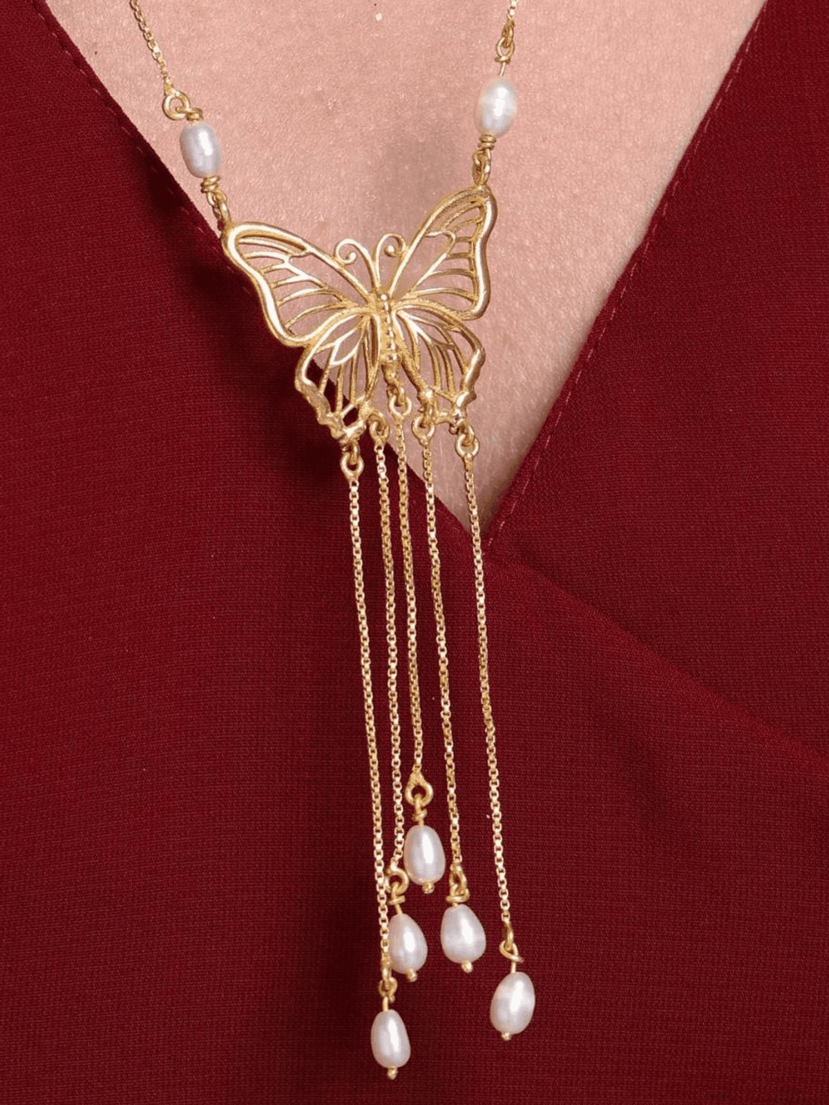 Butterfly Pearl Necklace