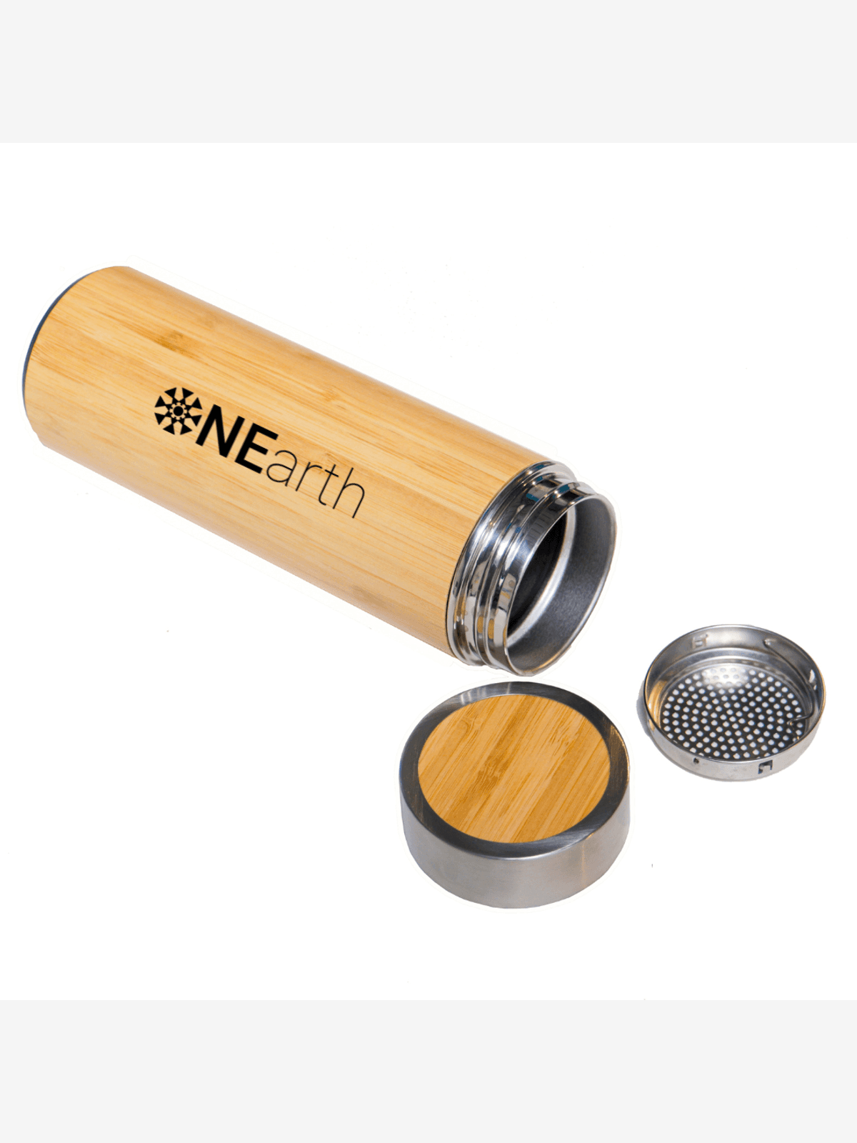 Bamboo Steel Bottle (450 Ml) Eco-Friendly Bamboo Water Bottle, Stainless Steel Flask Water Bottle/Thermos with Tea Strainer | Double Wall Vacuum Insulated | Hot & Cold, 450 ML