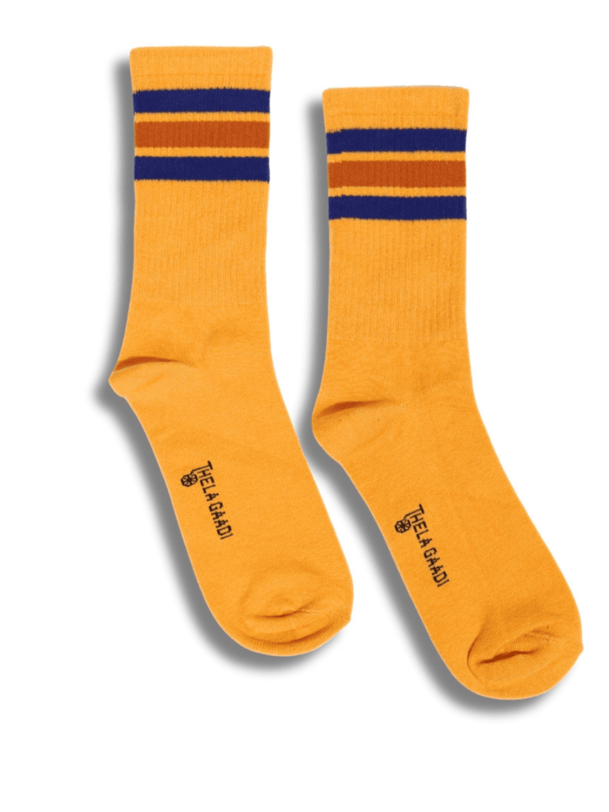 Classic Ribbed Striped Socks - Orange 