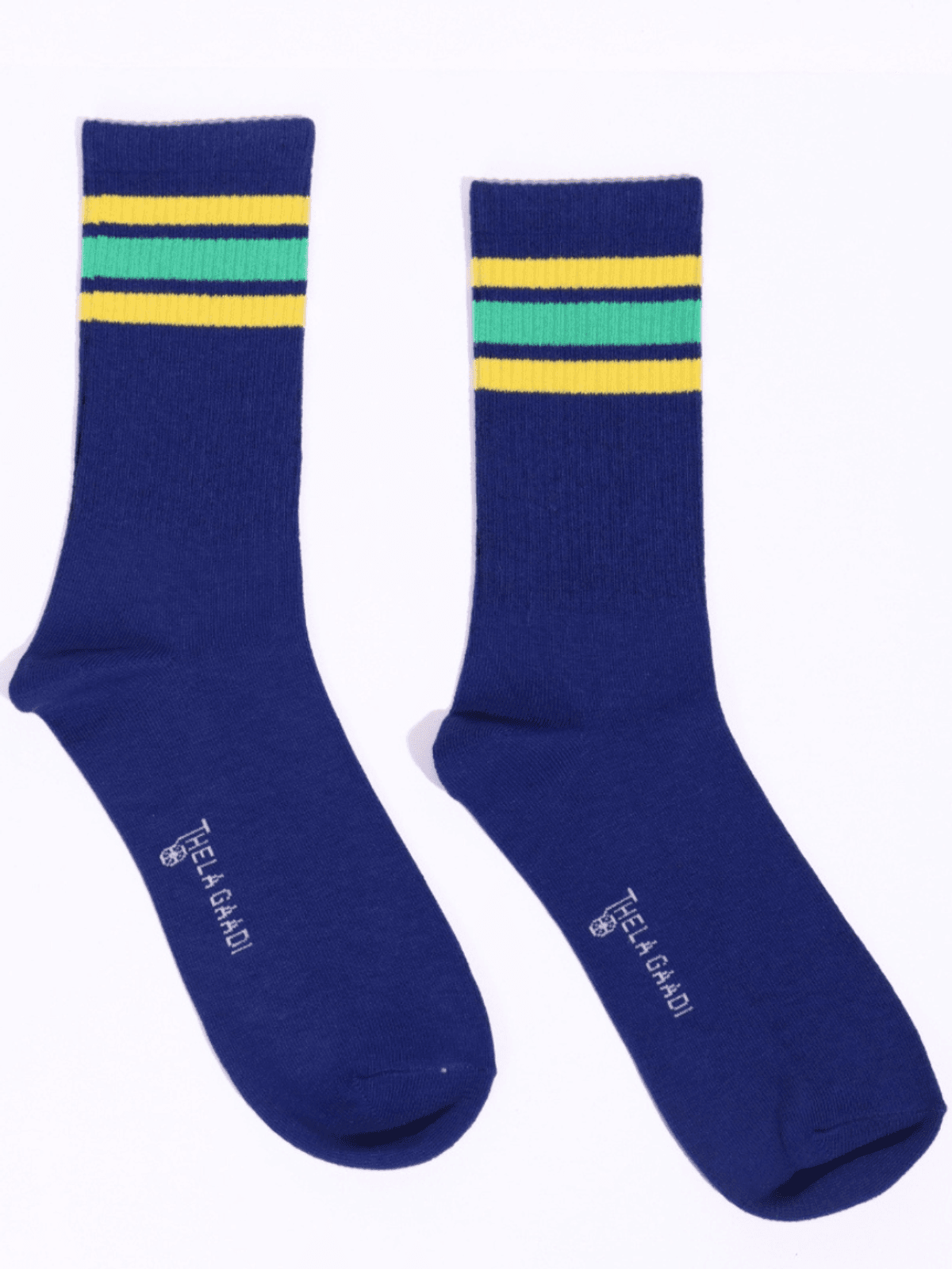 Classic Ribbed Striped Socks - Blue
