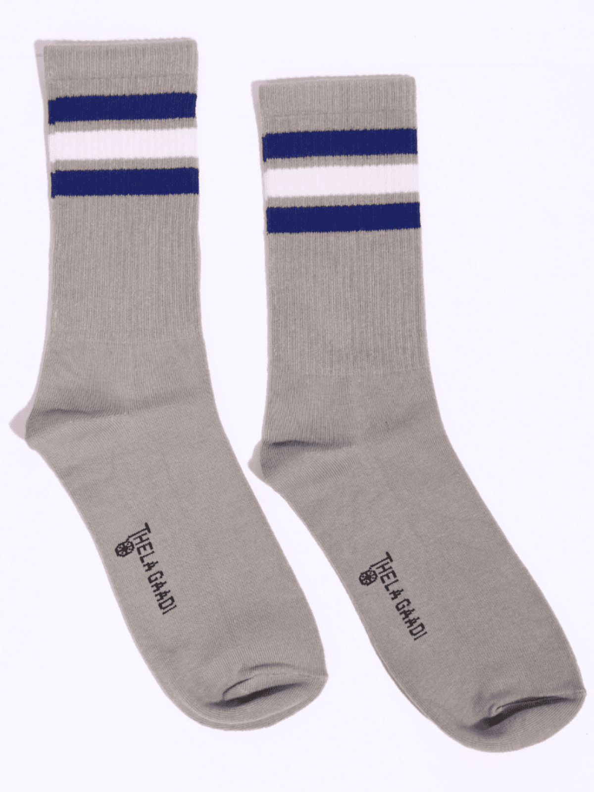 Classic Ribbed Striped Socks - Grey