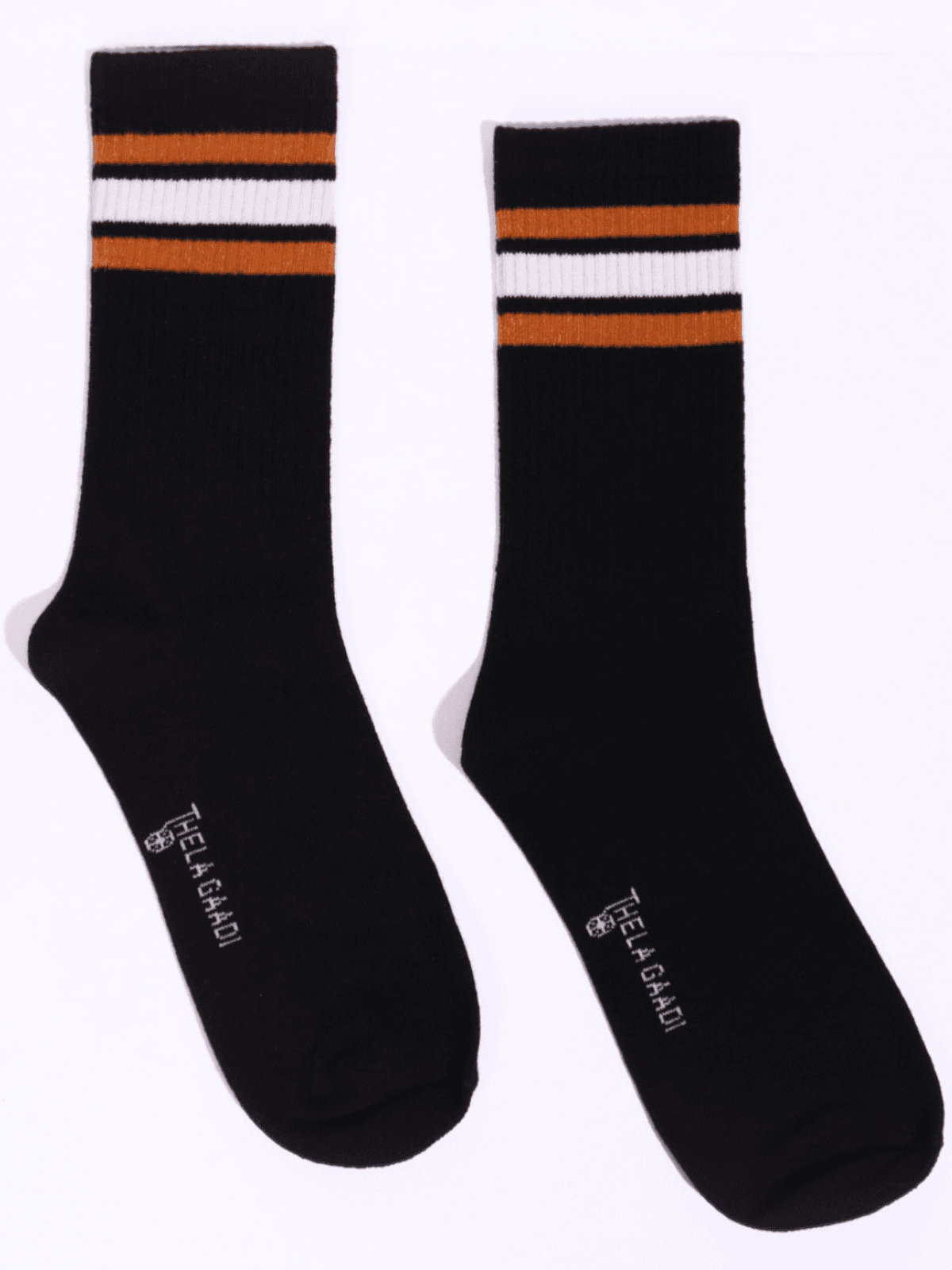 Classic Ribbed Striped Socks - Black