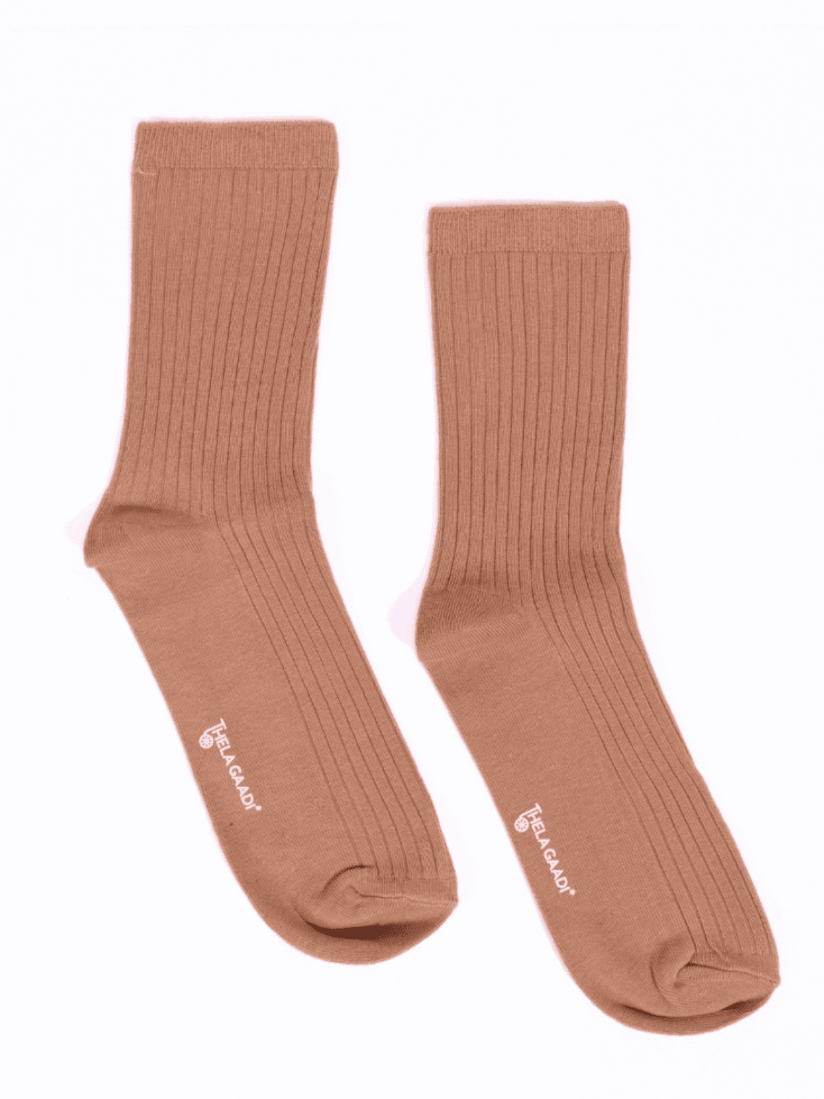 Solid Ribbed Choco-Brown Socks