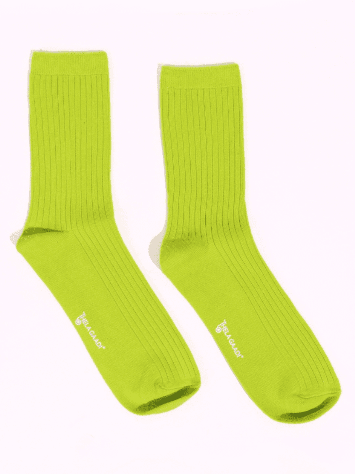 Solid Ribbed Green Socks