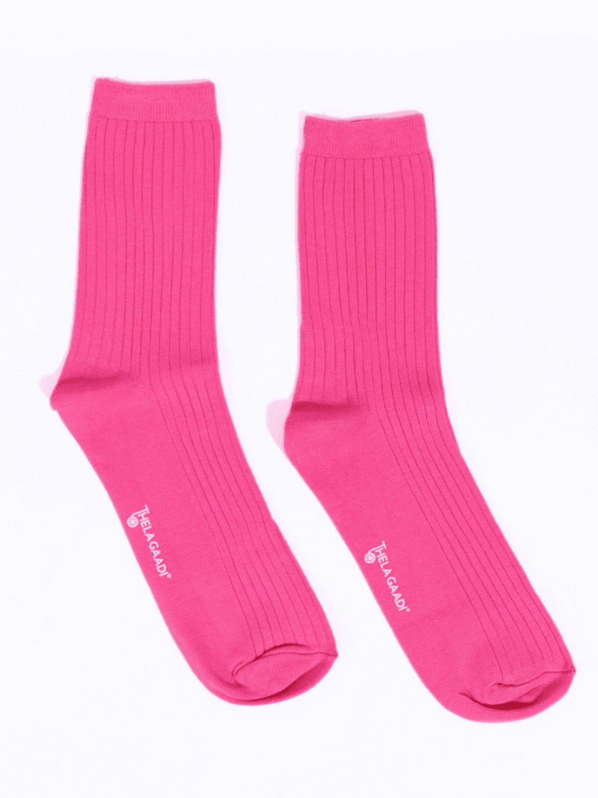 Solid Ribbed Pink Socks