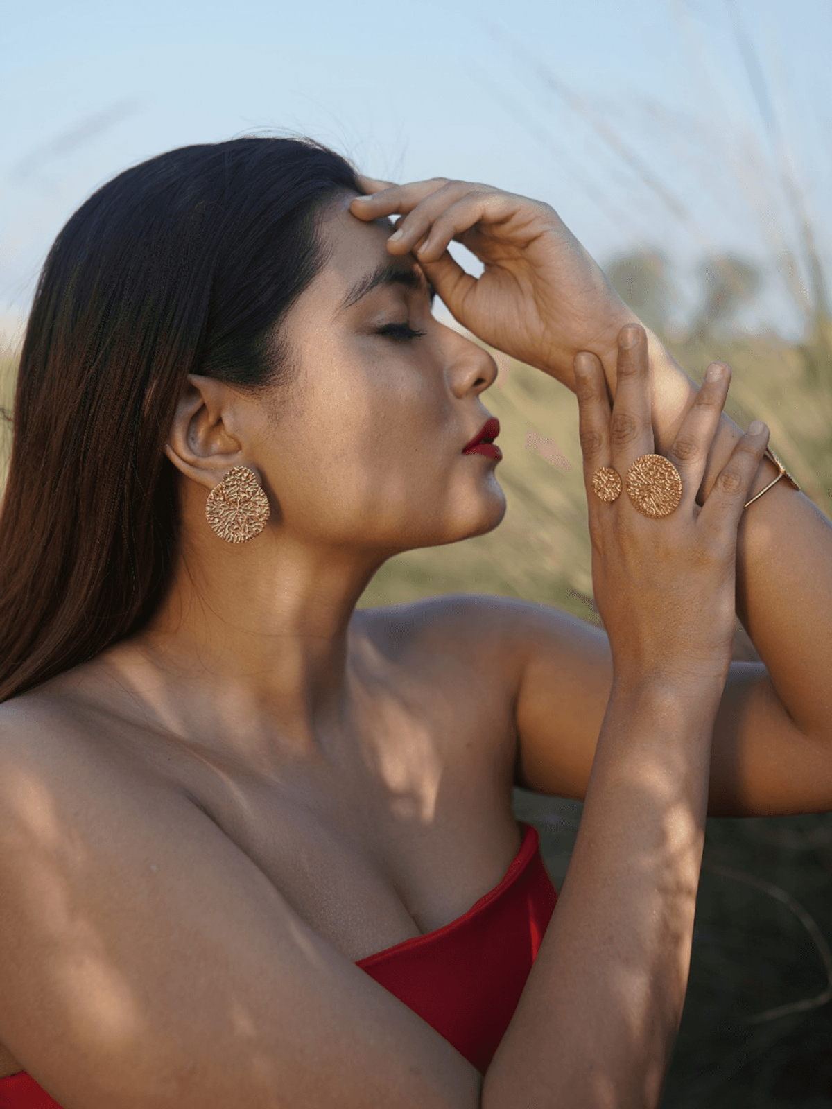 Esha Ring, Evan Handcuff and Ema Earring Set