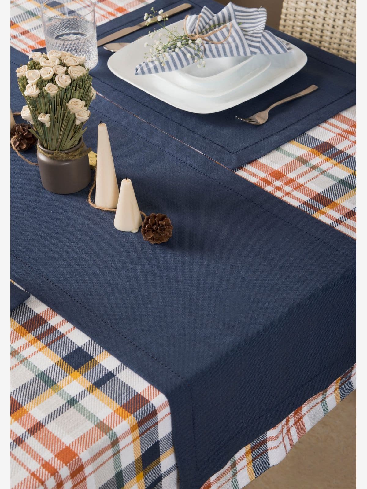Navy Noveau Table Runner