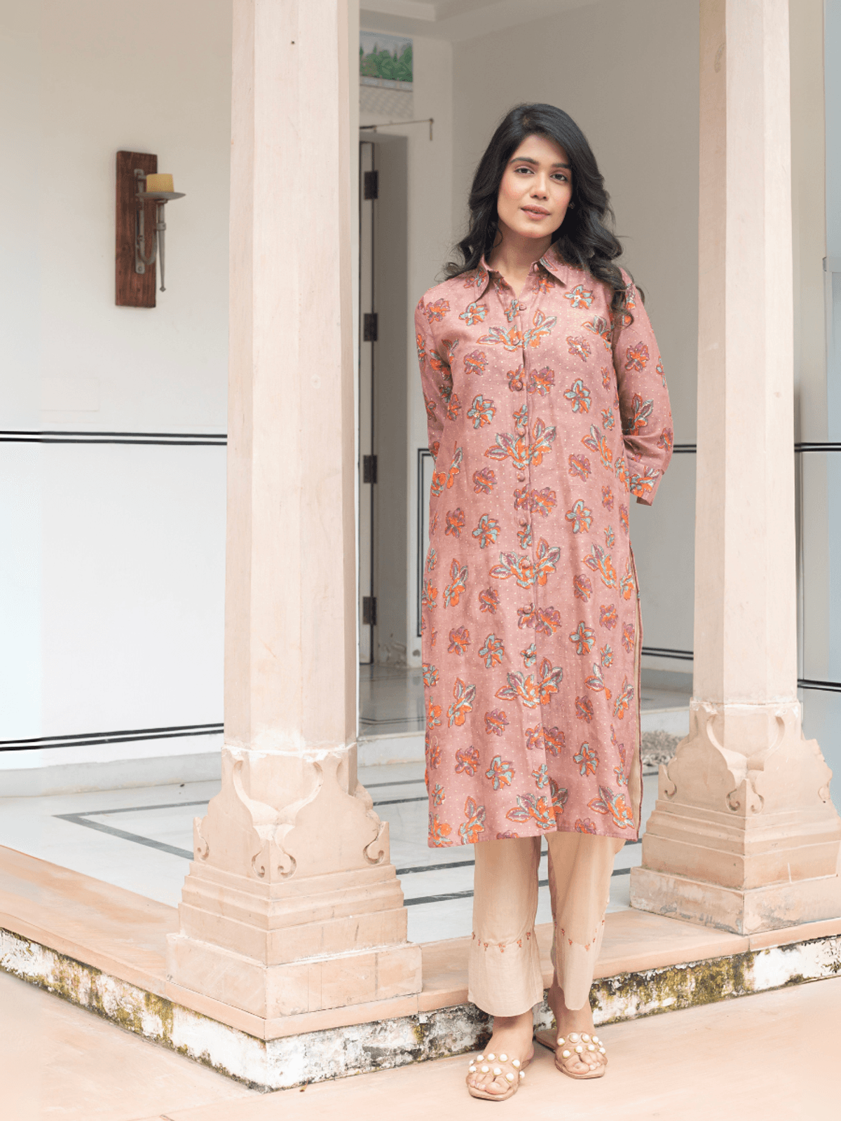 Ruby Chanderi Kurta Set