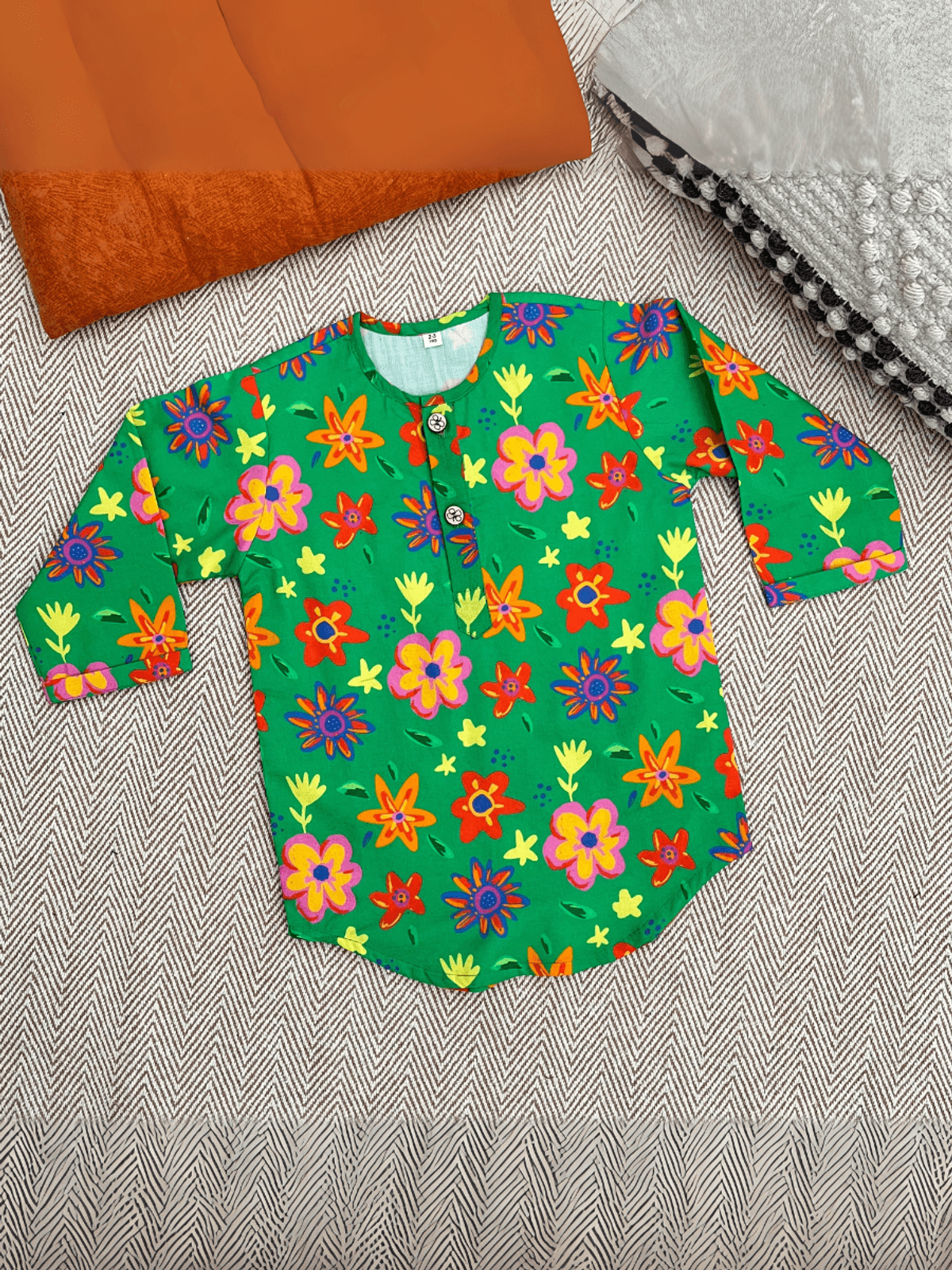 Organic Cotton Unisex Spring Floral Kurta