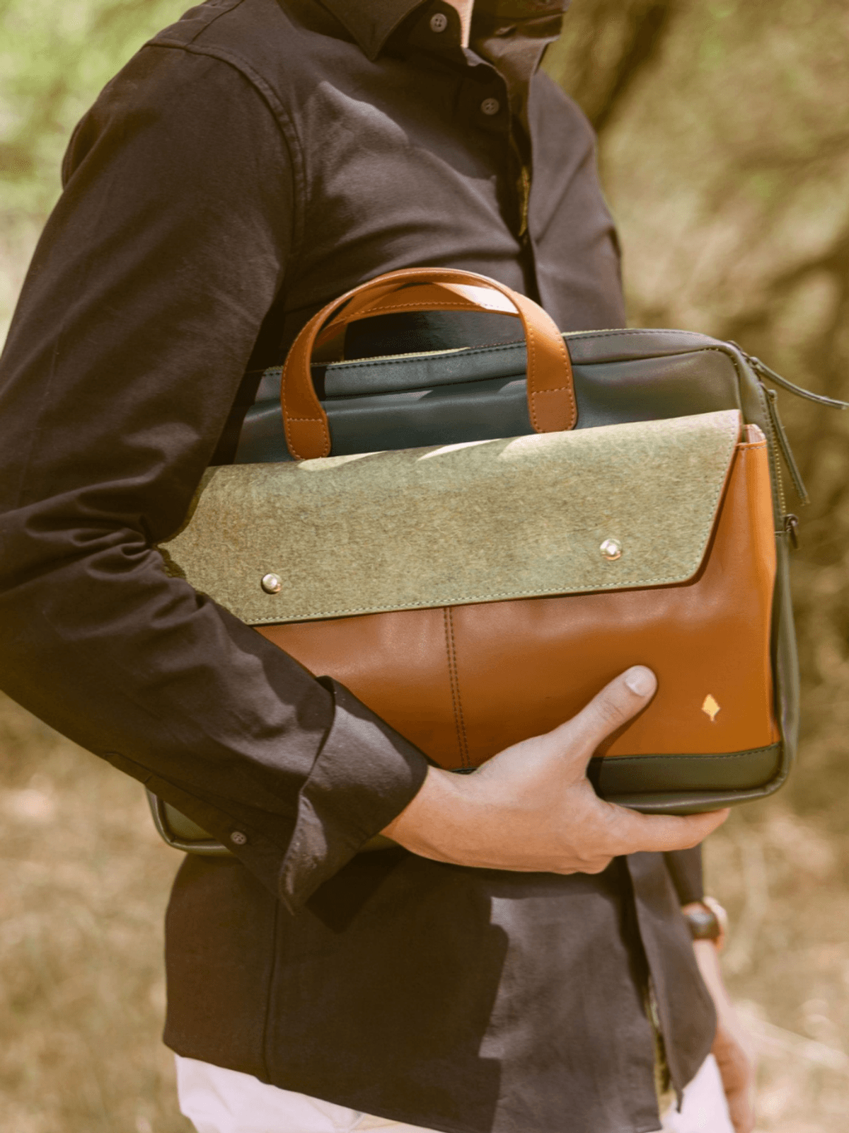 Willow Vegan Leather Laptop Sleeve - Tan