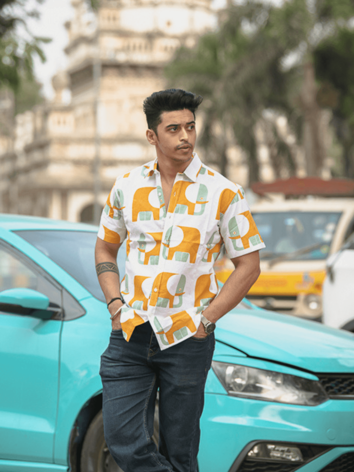 Haathi Yellow Relaxed Fit Short Sleeve Shirt