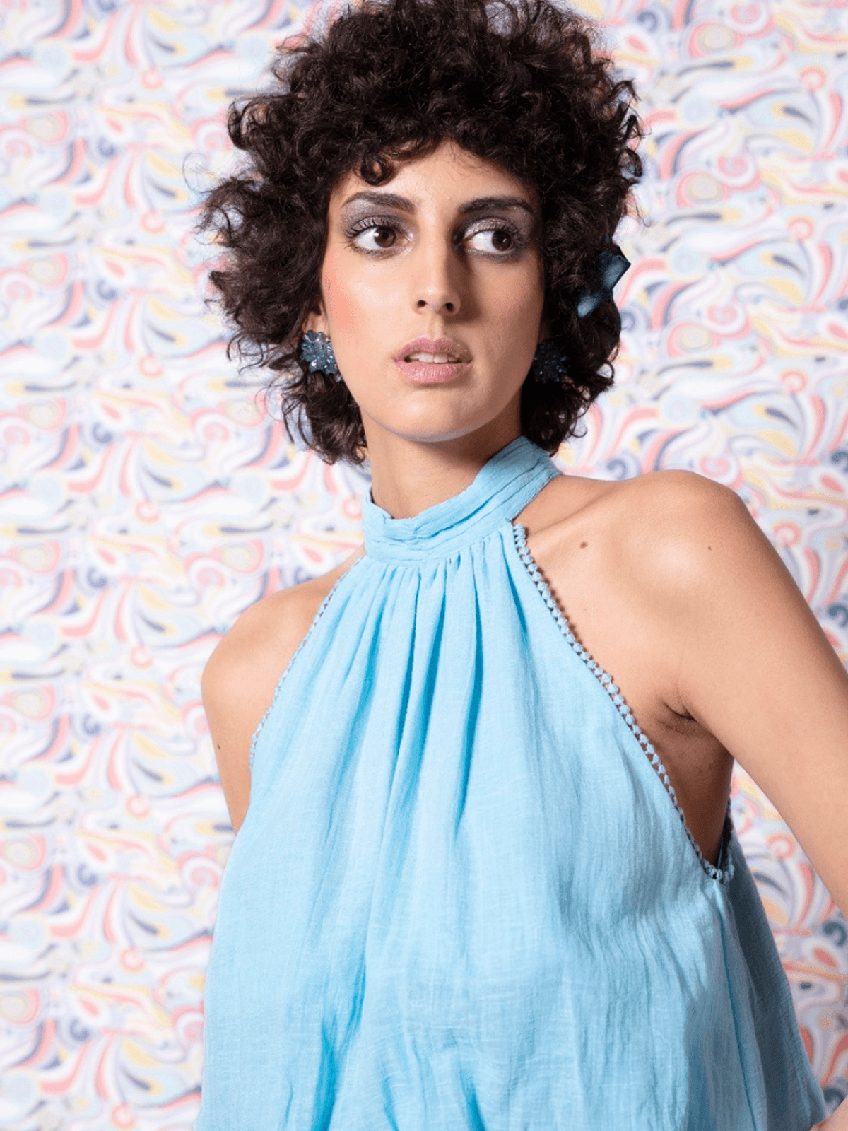 Tipsy mermaid turtleneck blouse