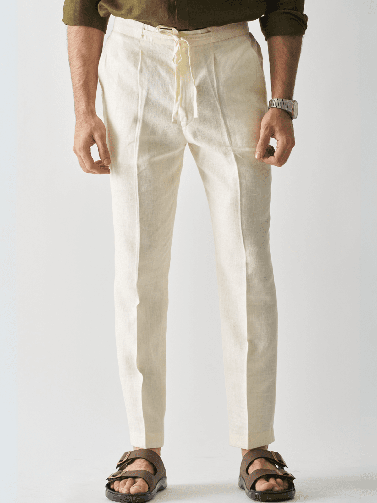 CREAM - HEAVY LINEN PANT