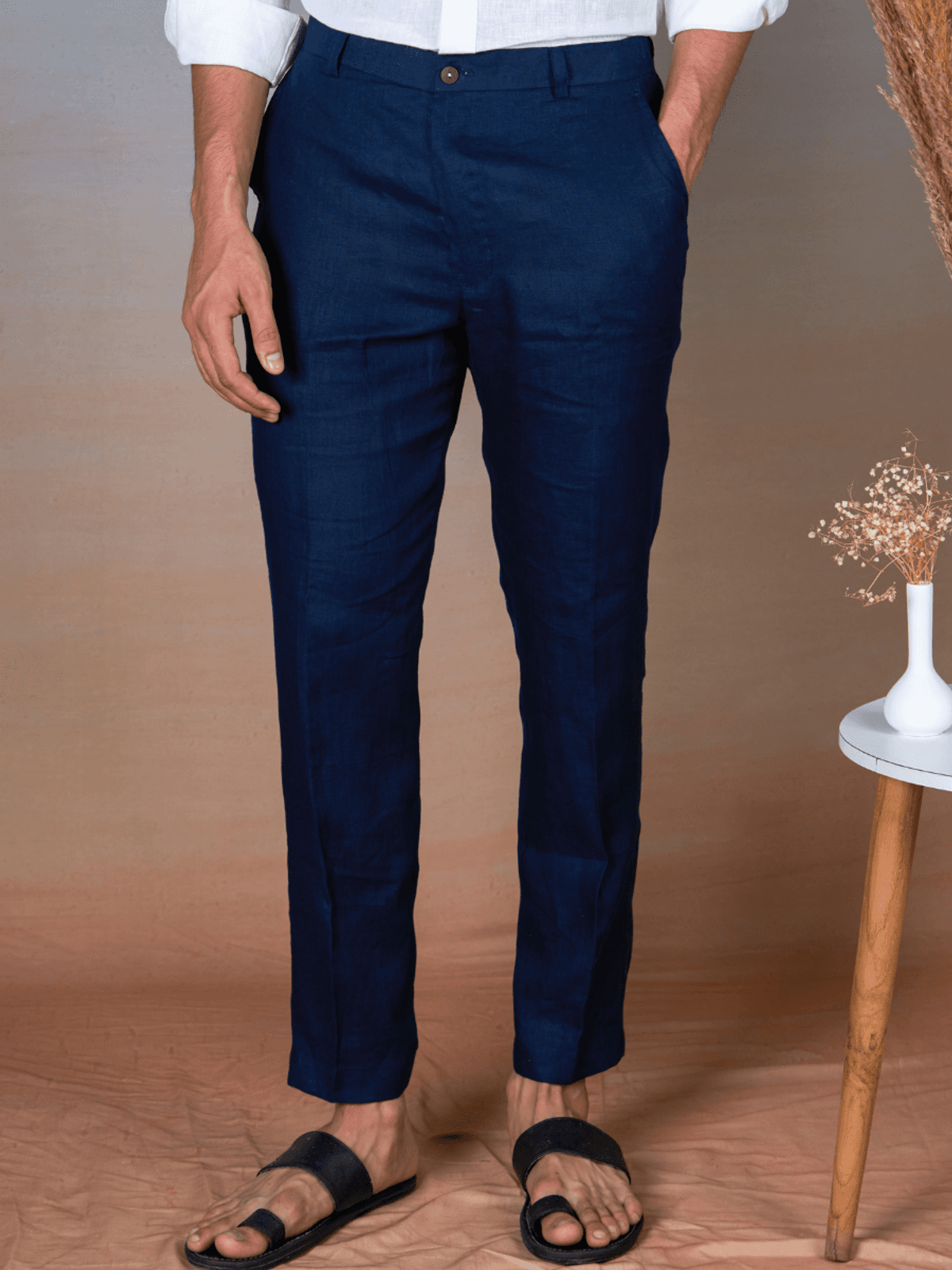 NAVY - LINEN EASY PANT