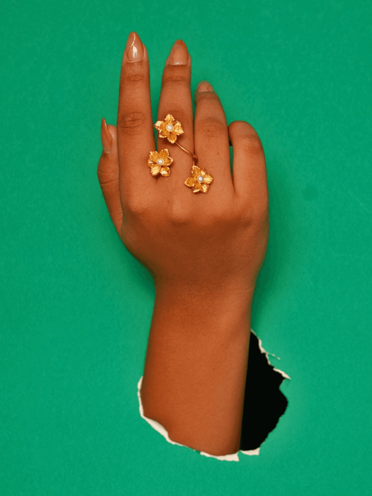 Blossom of 3 flowers Ring