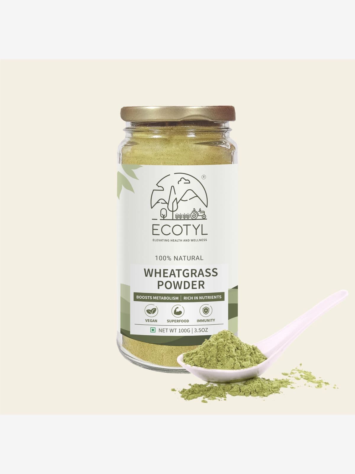 Ecotyl Wheatgrass Powder | Superfood for Immunity & Detox | 100g