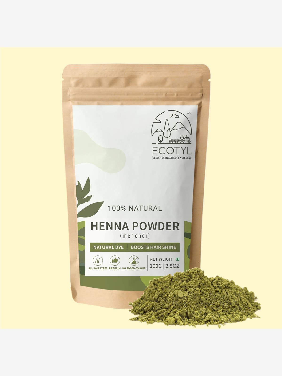 Ecotyl Henna Powder | Natural Hair Dye | Hair Strengthening | 100g 