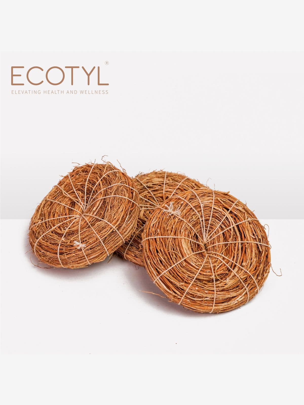 Ecotyl Vetiver Scrubber | Natural Body Loofah | Set of 3