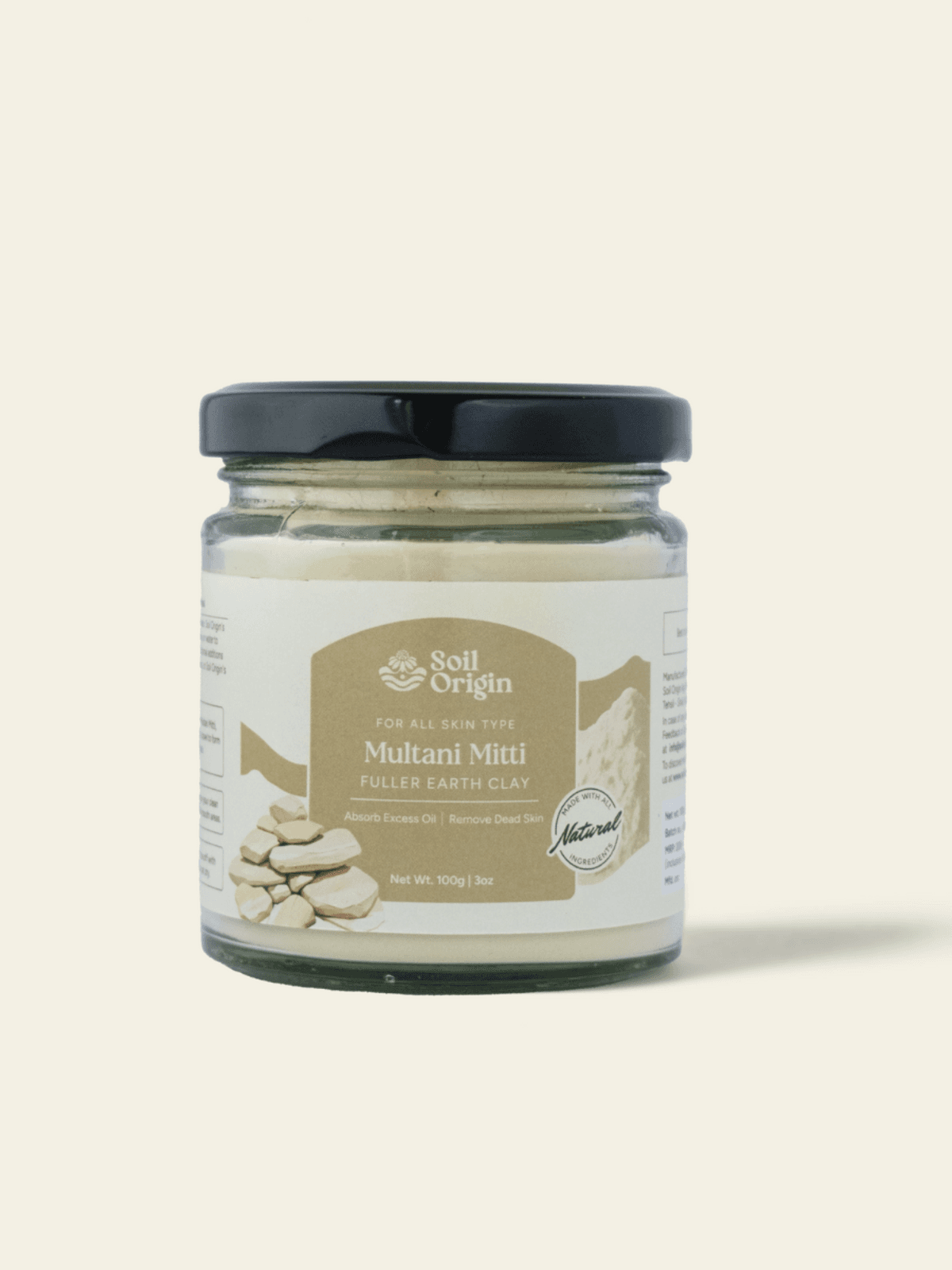 Soil Origin Multani Mitti Powder | Earth Fuller Powder | Face Clay | Skin Care - 100 Gm