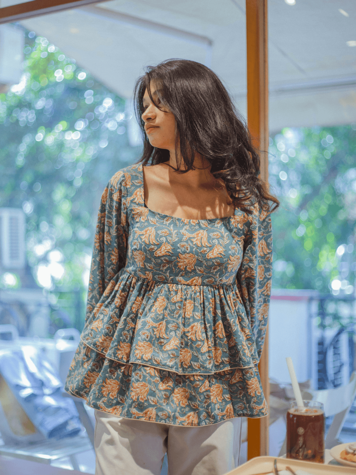 Cute Floral Peplum Top