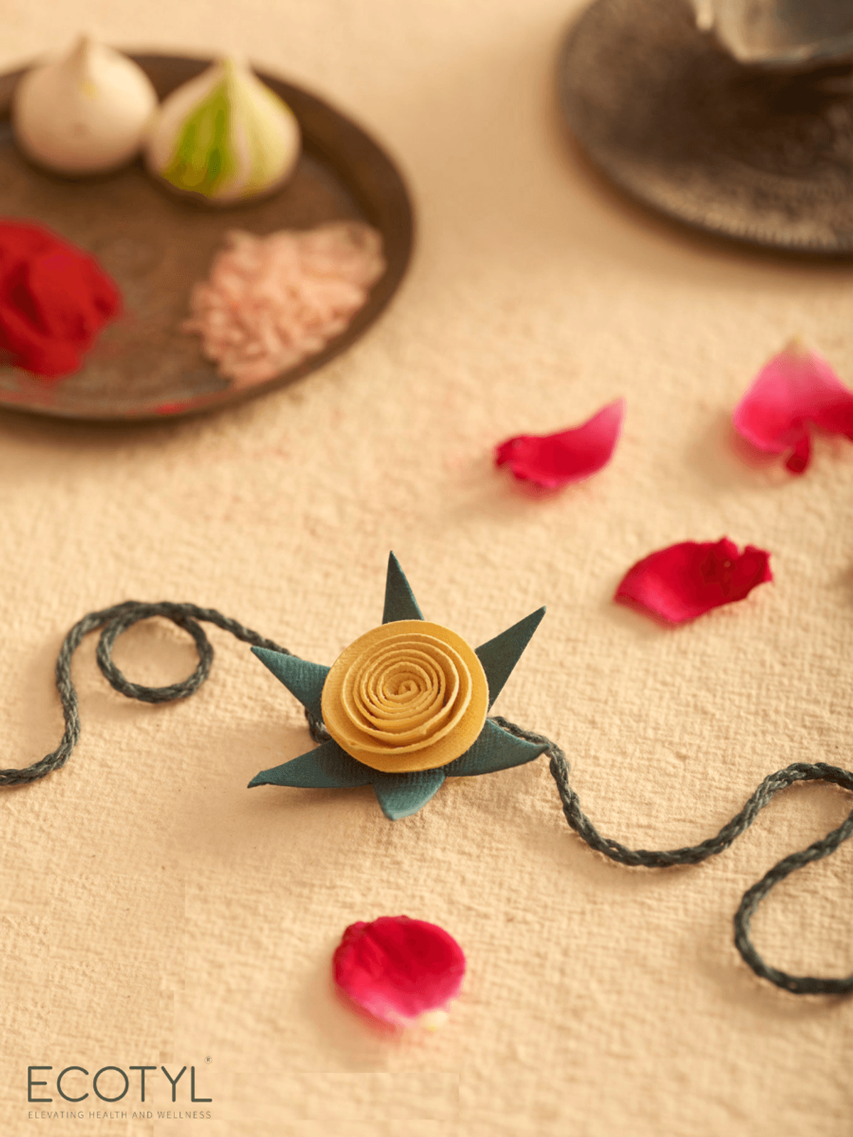 Rakhi Lumba Set (Set Of 4)- Plantable Seed Paper with Kumkum & Chawal