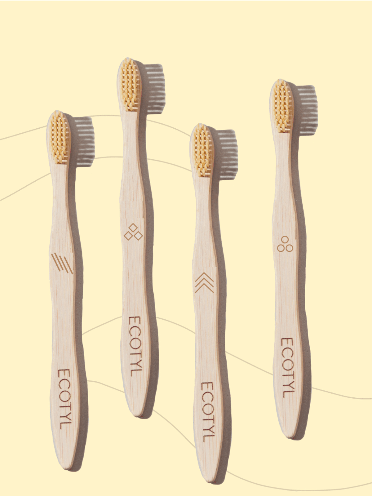 Ecotyl Bamboo Tooth Brush | Ultra Soft Bristles | Thorough Cleaning | Set of 4