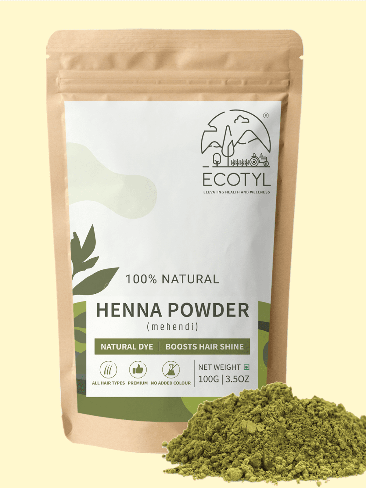 Ecotyl Henna Powder | Natural Hair Dye | Hair Strengthening | 100g 