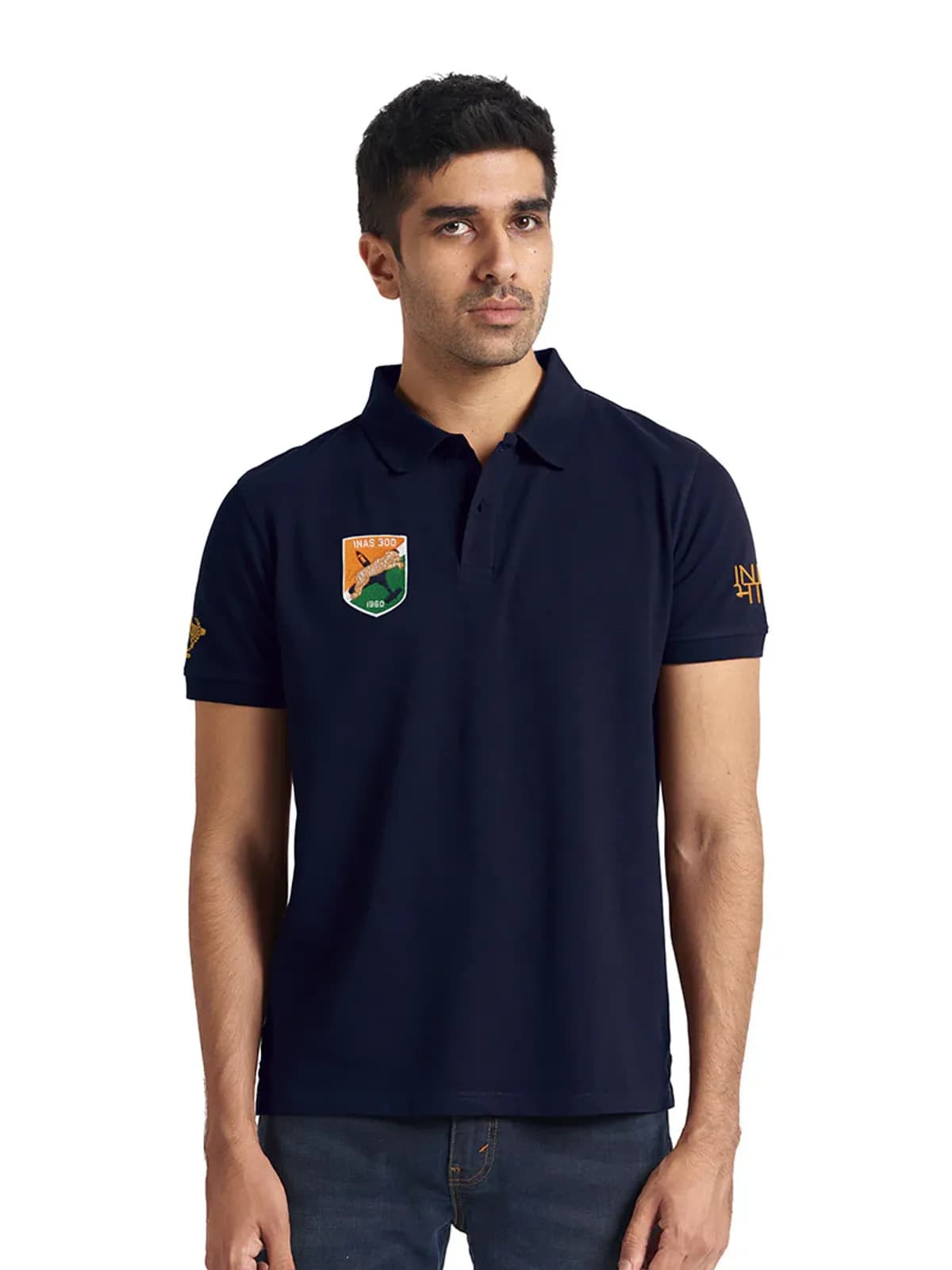 White Tiger Navy Polo