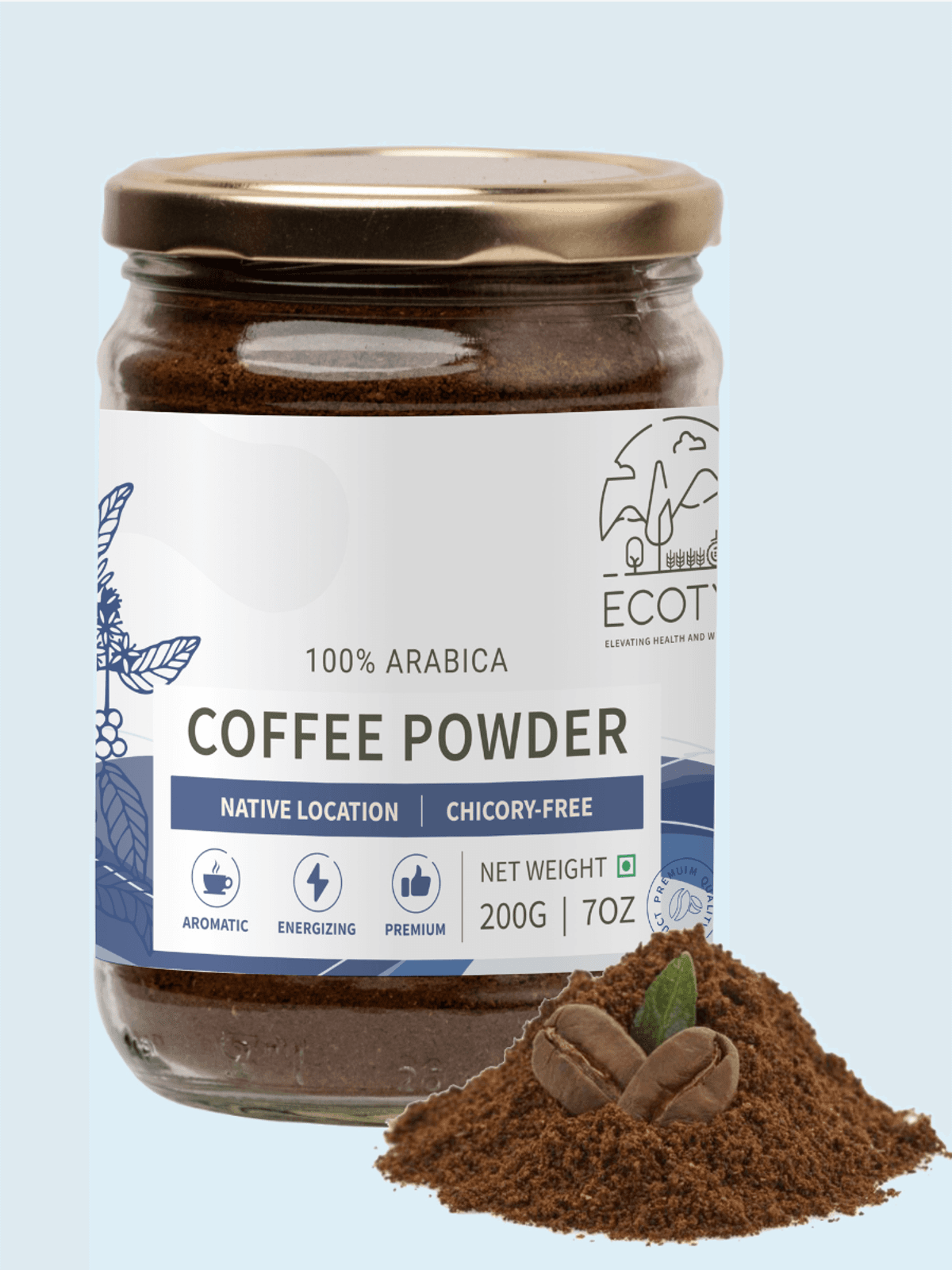 Ecotyl Coffee Powder | 100% Arabica | Strong Flavour & Rich Aroma | 200g