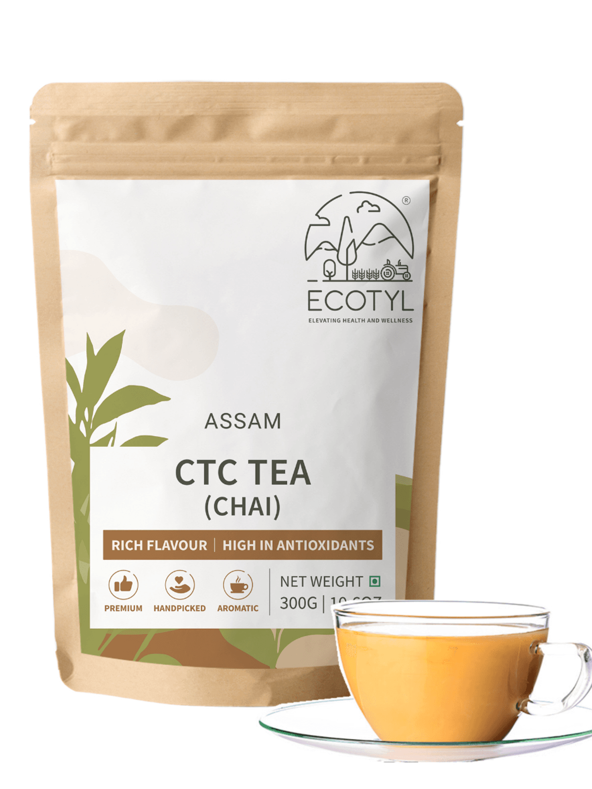  Ecotyl CTC Tea (Chai Patti) From Assam | Strong Flavour | Classic | 300g