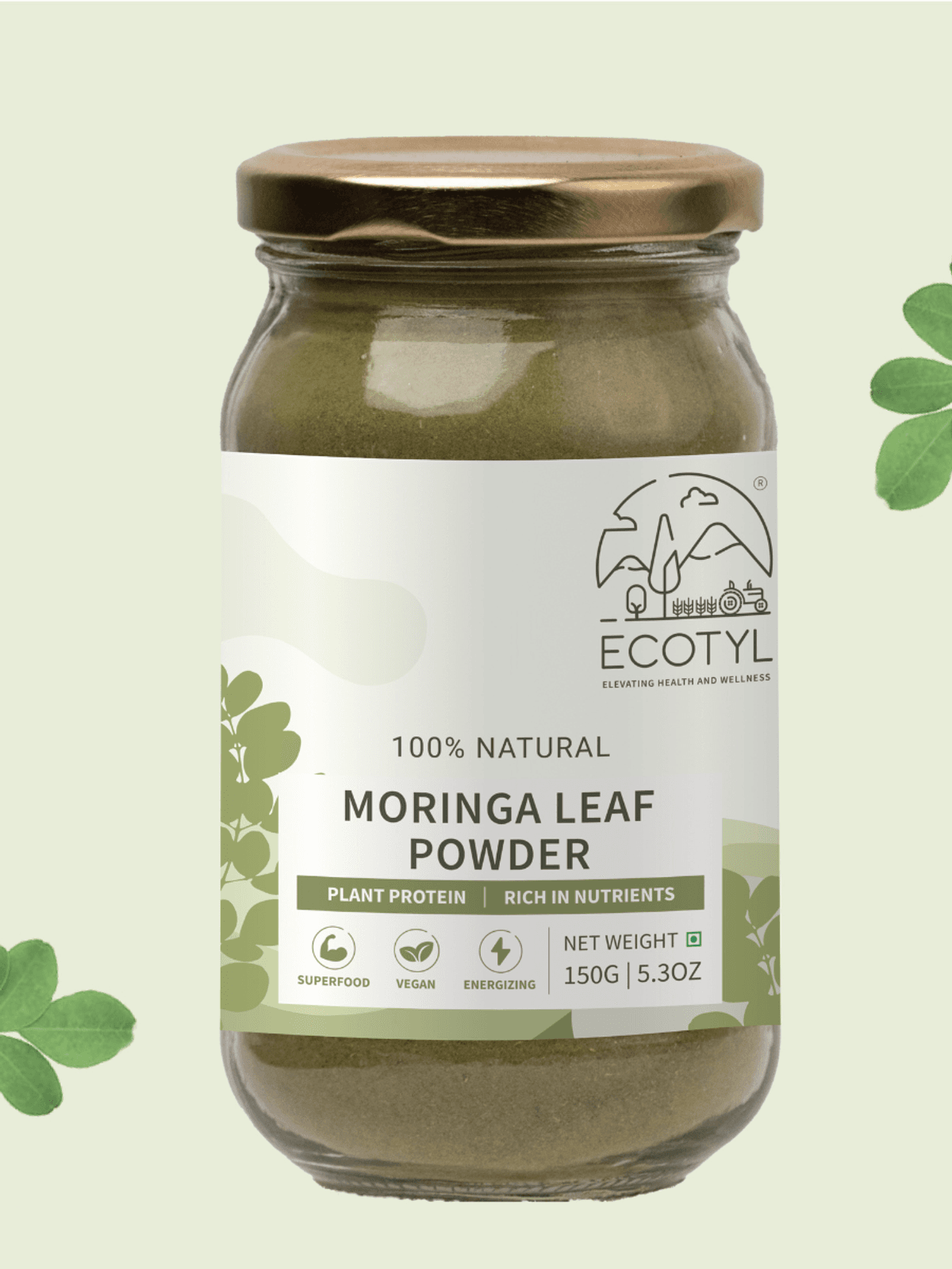 Ecotyl Moringa Leaf Powder | Natural Multi-Vitamin | Good for Hair & Skin | 150g
