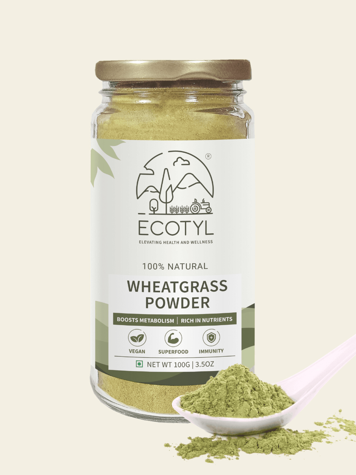 Ecotyl Wheatgrass Powder | Superfood for Immunity & Detox | 100g