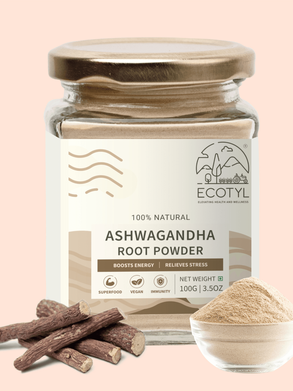 Ecotyl Ashwagandha Root Powder | Energy Booster |100g