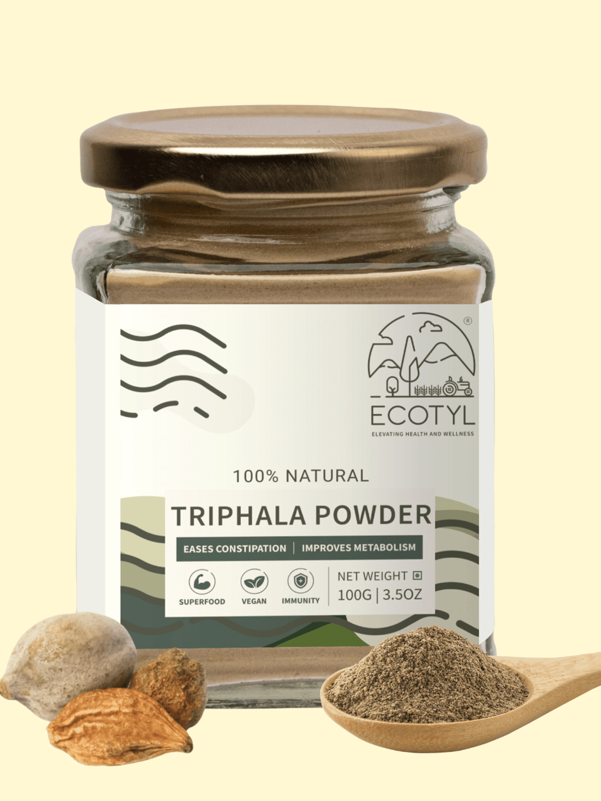 Ecotyl Triphala Powder | Triphala Churna | Improves Digestion | 100g