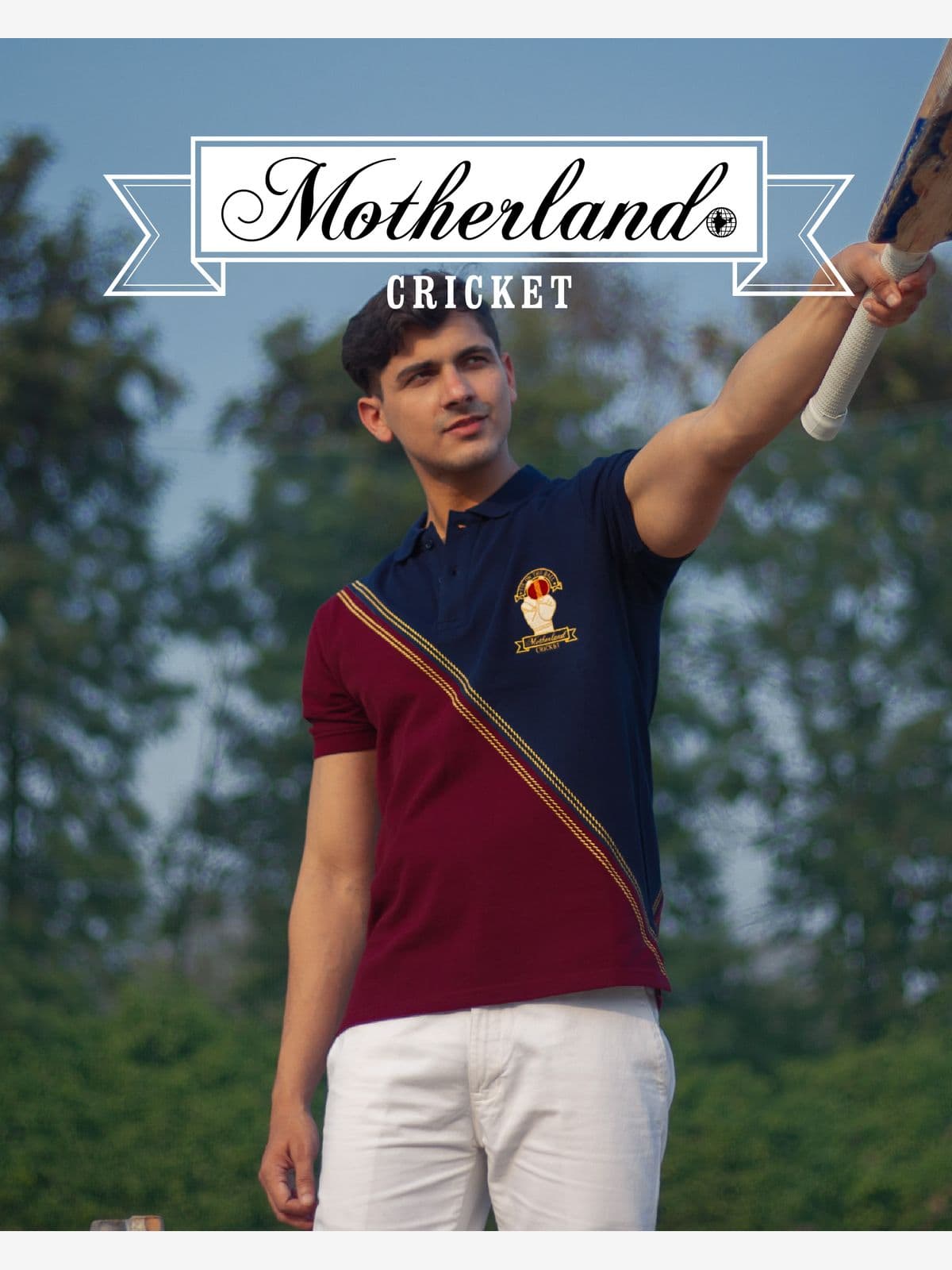 Cricket Polo Shirt (Navy & Maroon)